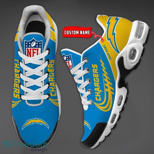 Los Angeles Chargers Custom Name Air Cushion Sport Shoes For Fans Product Photo 3