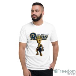 Los Angeles Rams NFL Football Groot Marvel Guardians Of The Galaxy T Shirt - Short Sleeve T-Shirt