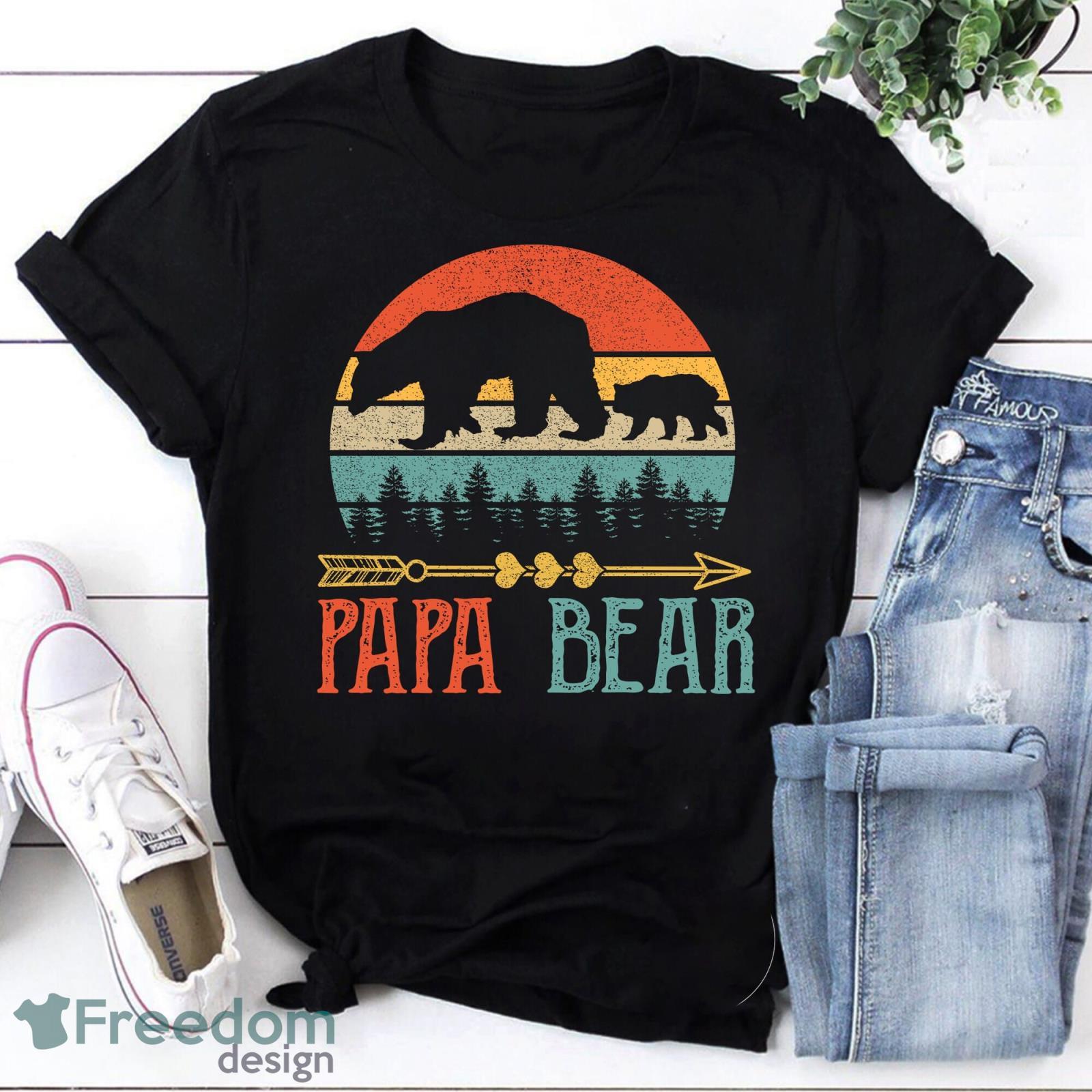 Mens Papa Bear Daddy Funny Mens Fathers Day Gift-Idea Vintage T-Shirt Gift For Father's Day Shirt Product Photo 1