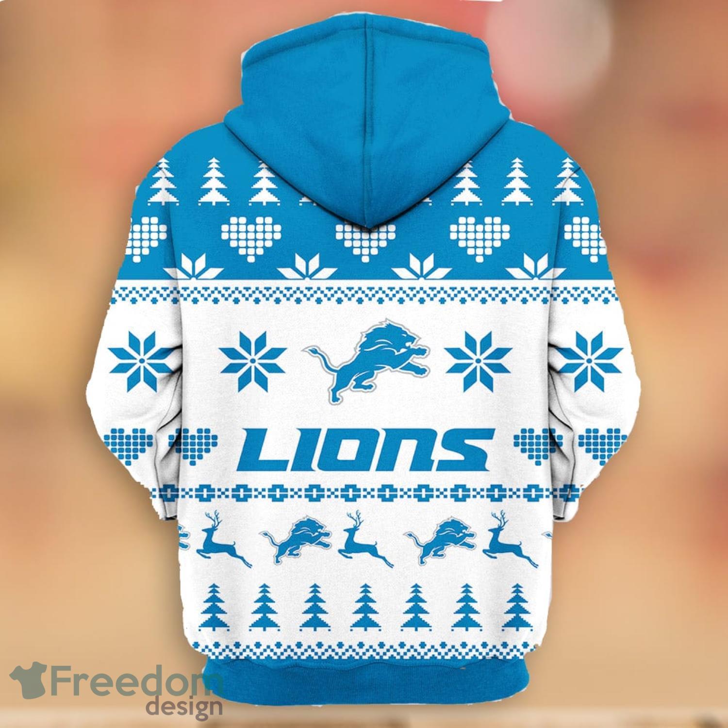 Merry Christmas 2023 Heart Pattern Detroit Lions New Trends 3D Hoodie  Christmas Gift For Men And Women - Freedomdesign