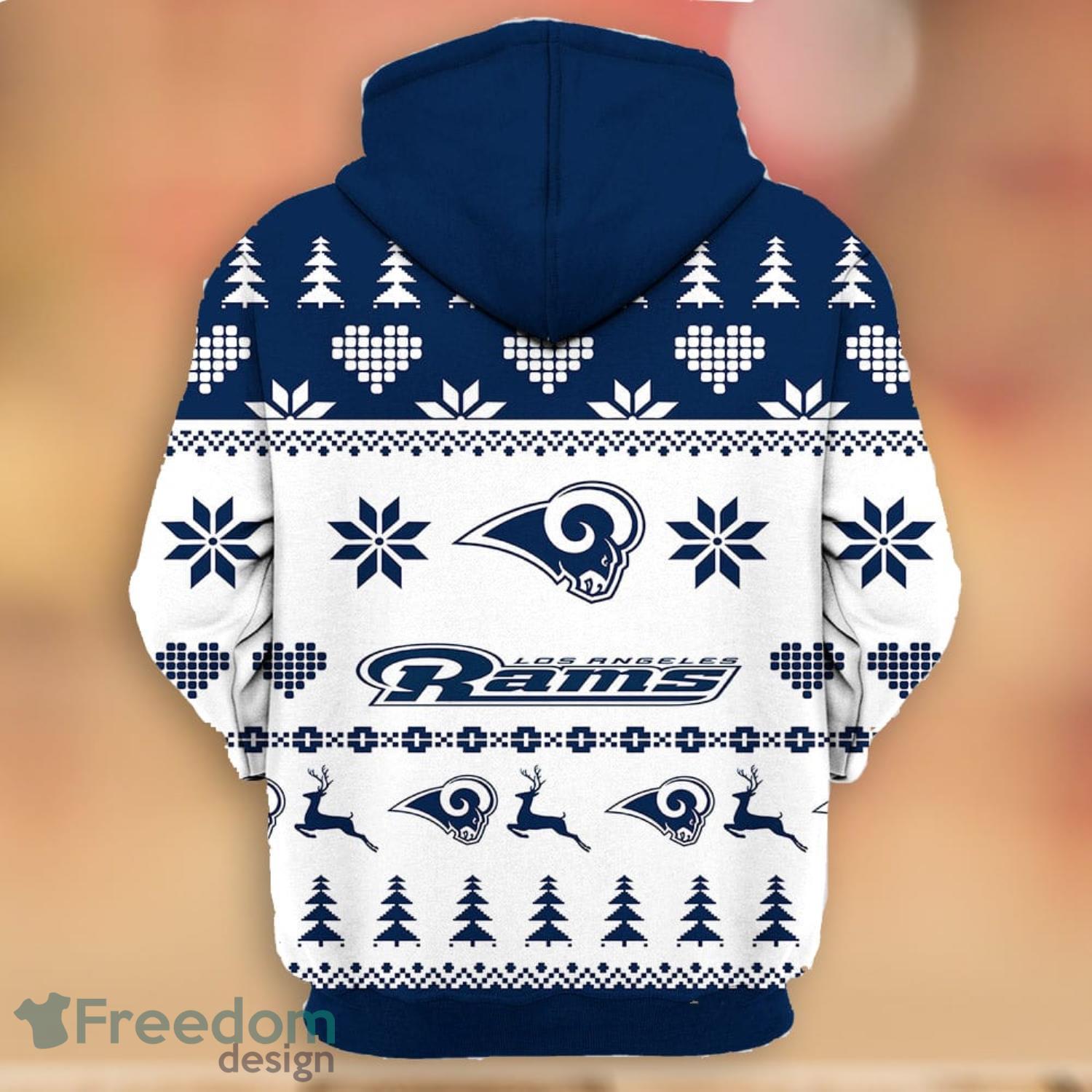 Merry Christmas 2023 Heart Pattern Los Angeles Rams New Trends 3D Hoodie  Christmas Gift For Men And Women - Freedomdesign