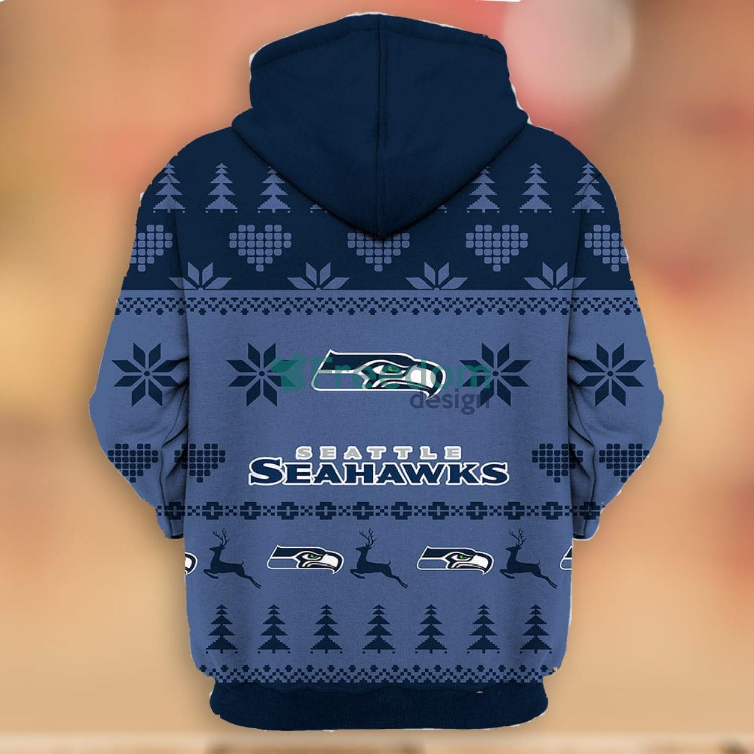 Merry Christmas 2023 Heart Pattern Seattle Seahawks New Trends 3D Hoodie  Christmas Gift For Men And Women - Freedomdesign