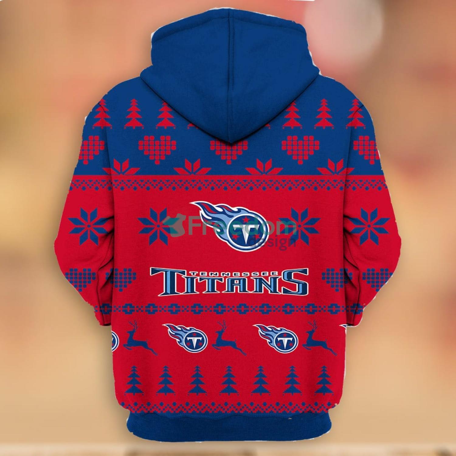 Merry Christmas 2023 Heart Pattern Tennessee Titans New Trends 3D Hoodie  Christmas Gift For Men And Women