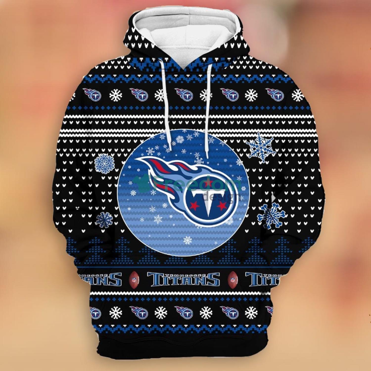 Merry Christmas 2023 Heart Pattern Tennessee Titans New Trends 3D Hoodie  Christmas Gift For Men And Women