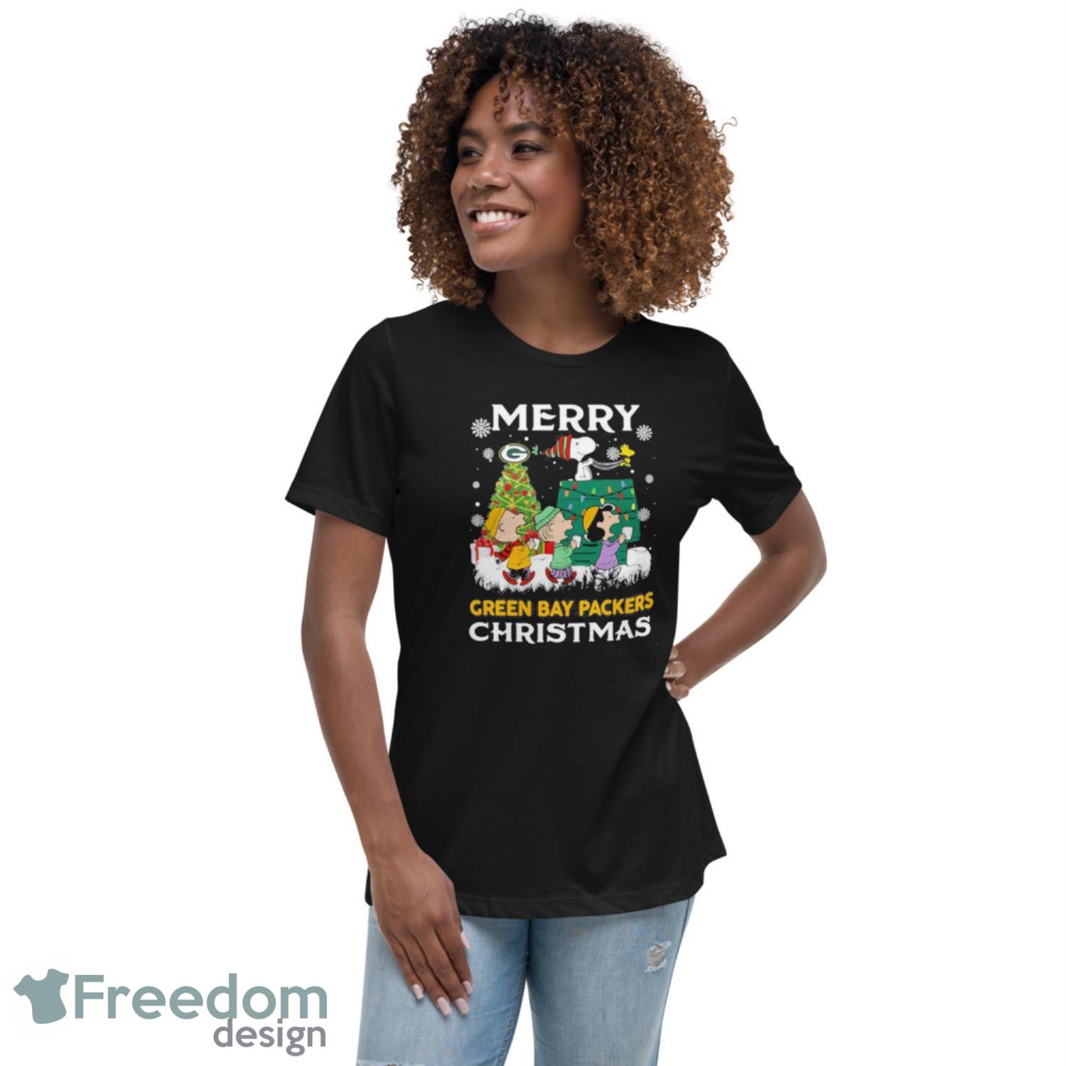 Merry Green Bay Packers Christmas Snoopy Shirt - Womens Relaxed Short Sleeve Jersey Tee Merry Green Bay Packers Christmas Snoopy Shirt - Womens Relaxed Short Sleeve Jersey Tee