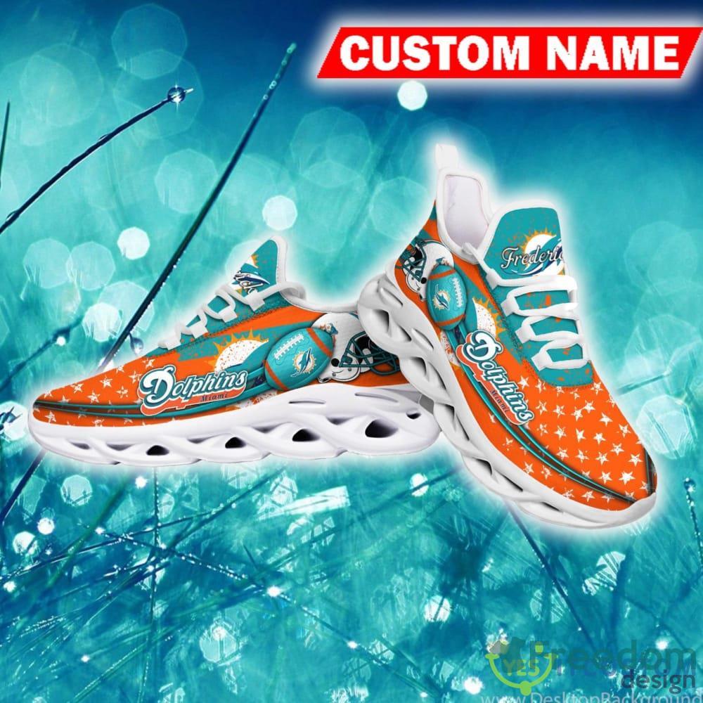 NFL Miami Dolphin Chunky Sneakers Black White Max Soul Shoes Men Women -  Freedomdesign