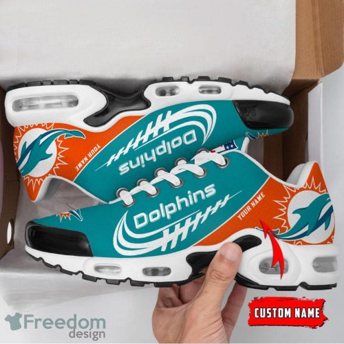 Miami Dolphins Custom Name Air Cushion Sport Shoes For Fans Product Photo 2