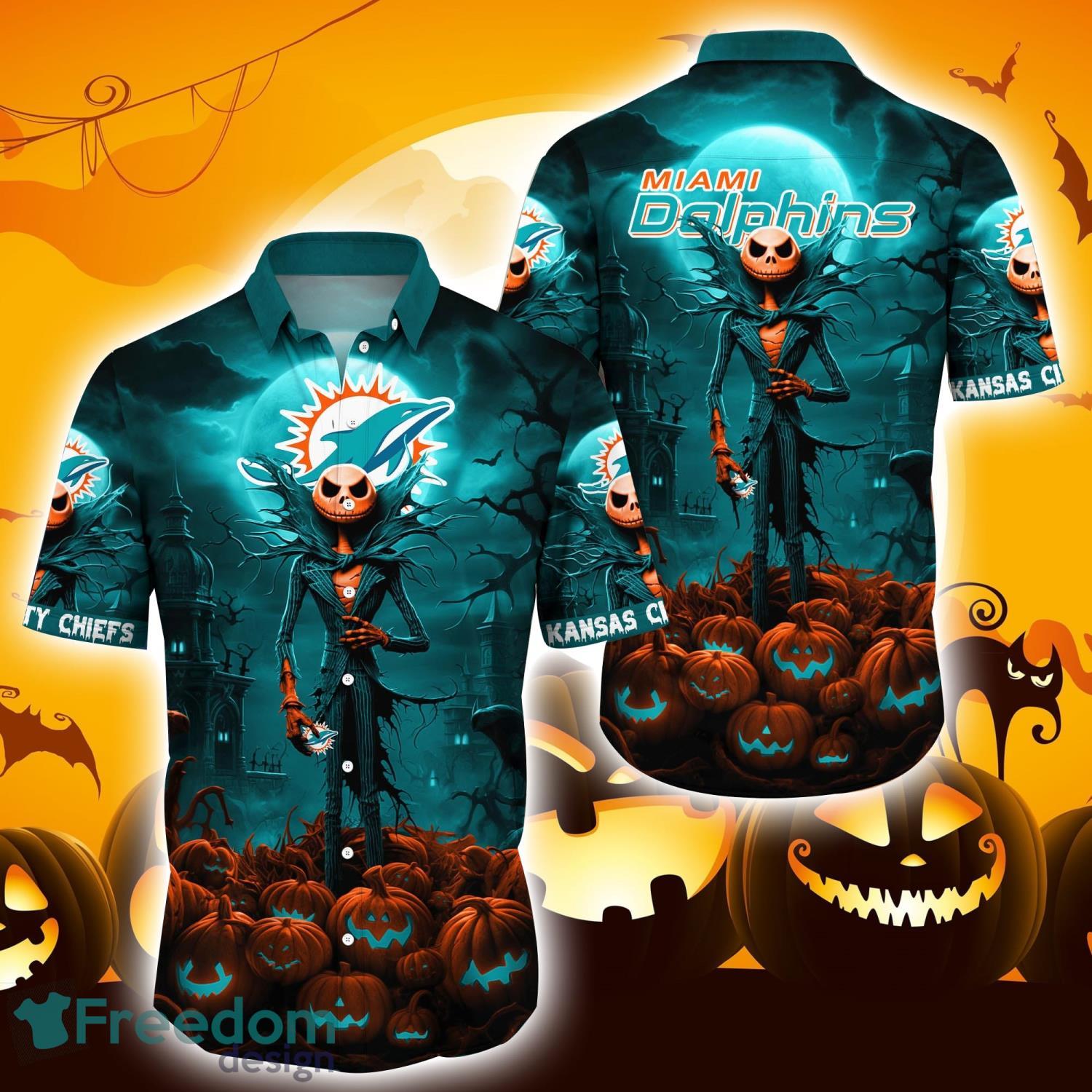 NFL Miami Dolphins Baseball Jersey 3D Personalized Skull Embrace