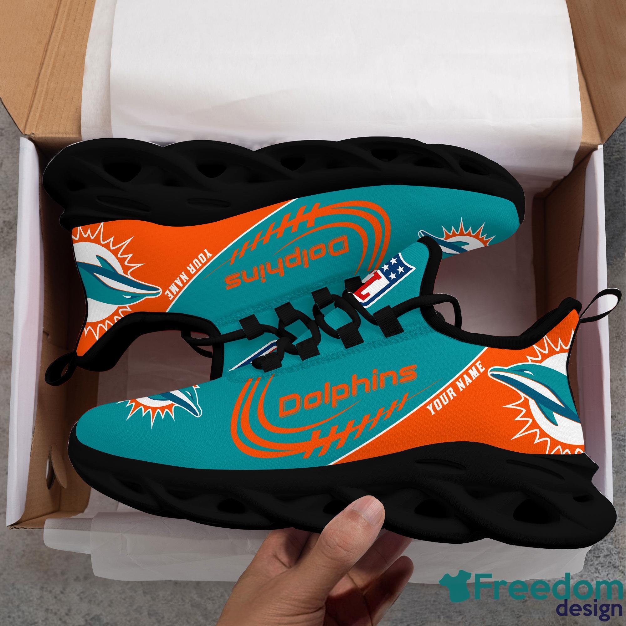 NFL Miami Dolphins New Design Logo Max Soul Shoes Custom Name Men Women -  Freedomdesign