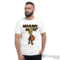 Miami Heat NBA Basketball Groot Marvel Guardians Of The Galaxy T Shirt - Short Sleeve T-Shirt