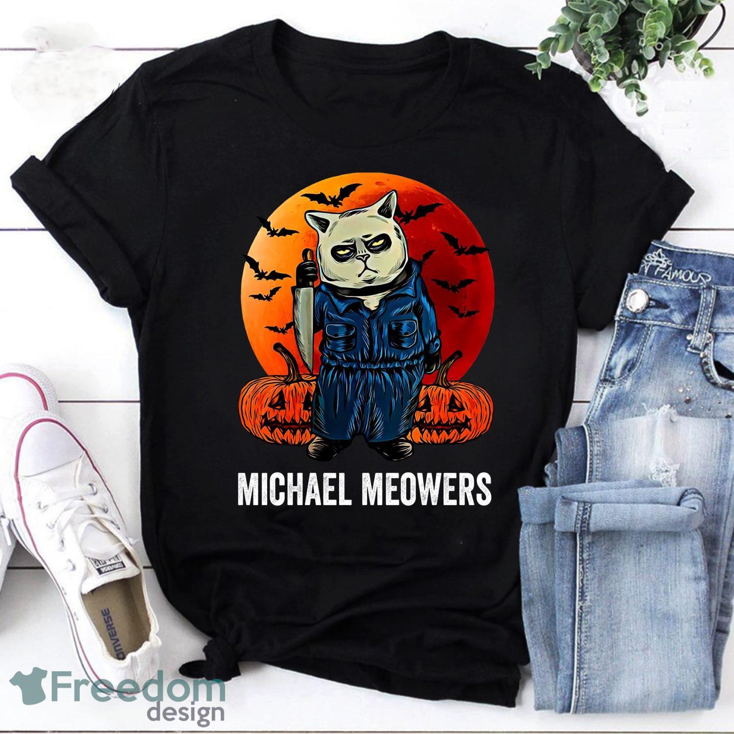 Michael Meowers Horror Movie Character Scary Cat Halloween Vintage T-Shirt Michael Myers Shirt Product Photo 1