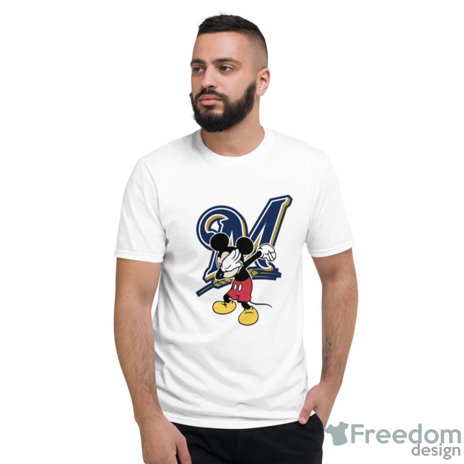 Milwaukee Brewers MLB Baseball Dabbing Mickey Disney Sports T Shirt - Short Sleeve T-Shirt