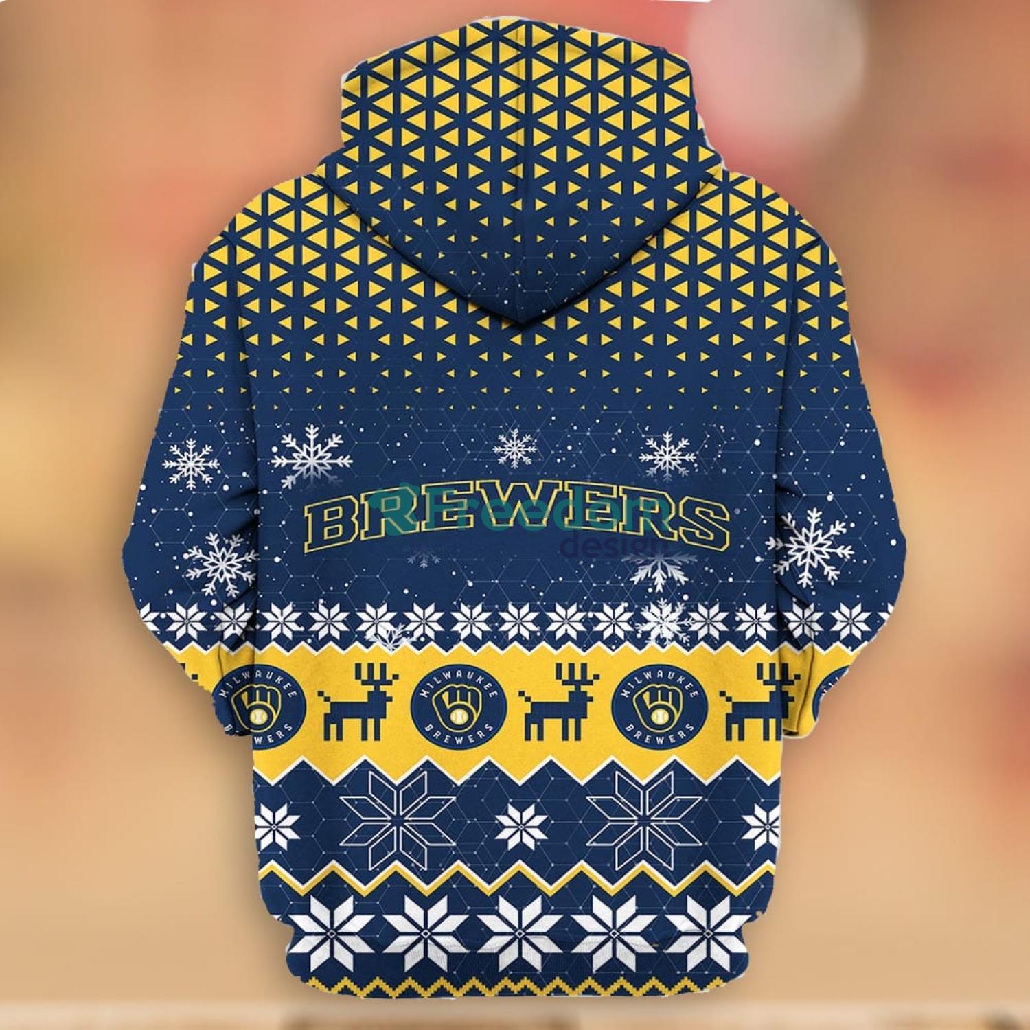 New Design Milwaukee Brewers All Over Print 3D Hoodie And Zipper