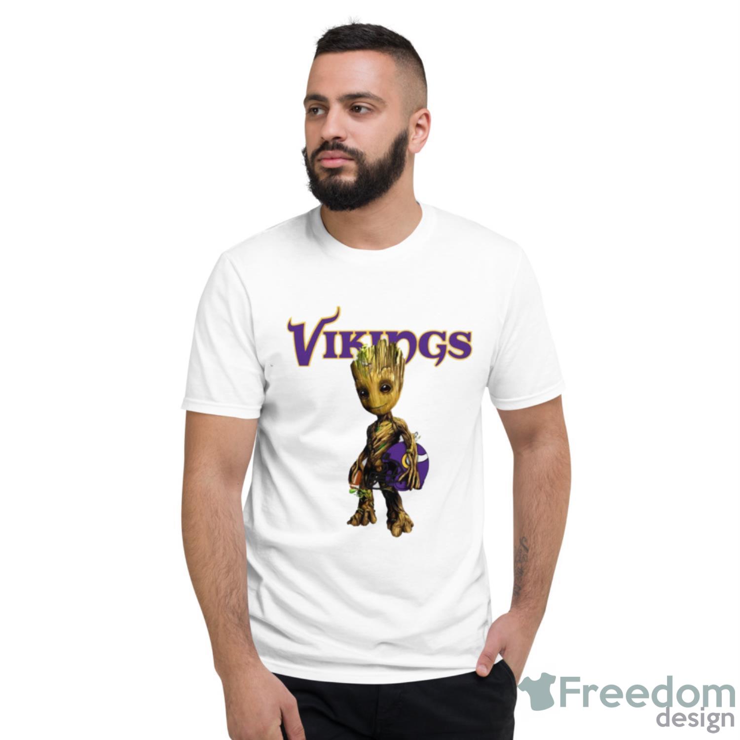 Minnesota Vikings NFL Football Groot Marvel Guardians Of The Galaxy T Shirt image Minnesota Vikings NFL Football Groot Marvel Guardians Of The Galaxy T Shirt - Short Sleeve T-Shirt