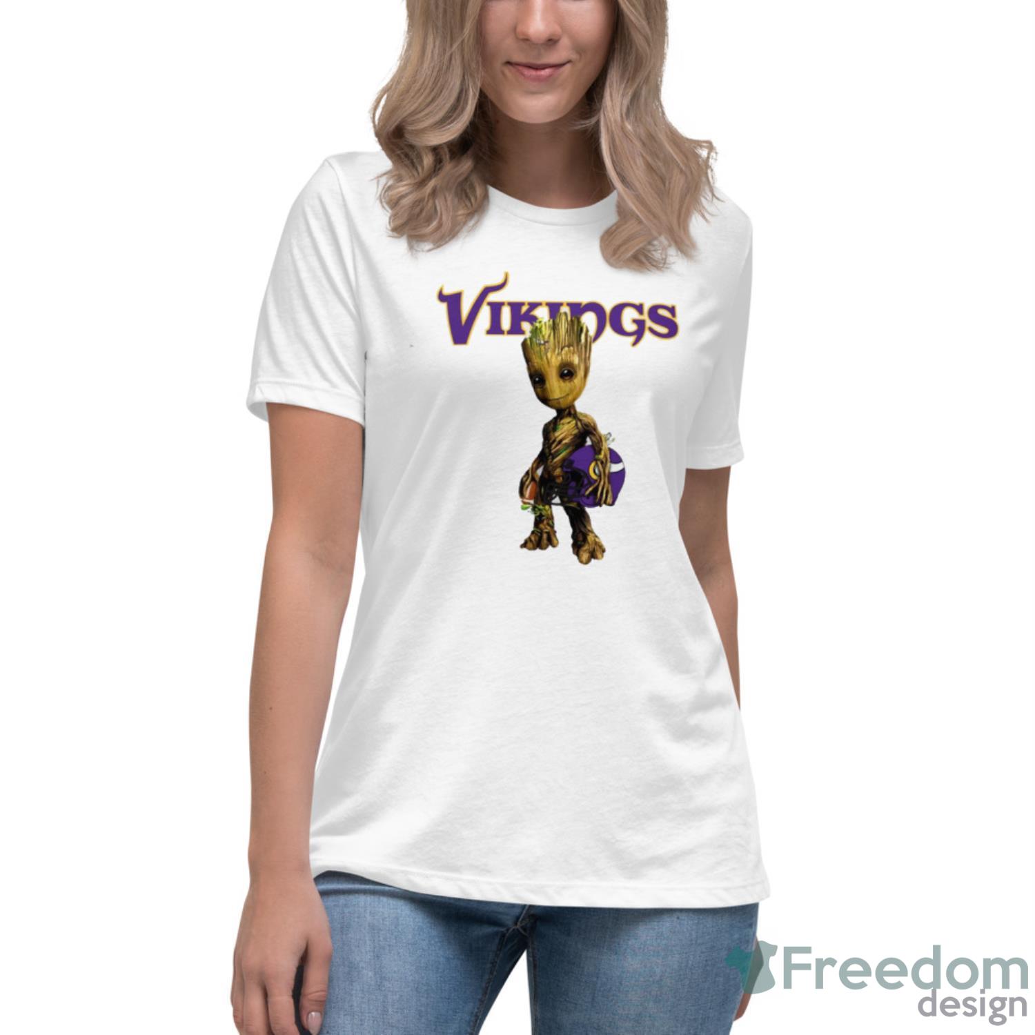 minnesota-vikings-nfl-football-groot-marvel-guardians-of-the-galaxy-t-shirt-4.jpeg Minnesota Vikings NFL Football Groot Marvel Guardians Of The Galaxy T Shirt - Women's Relaxed Short Sleeve Jersey Tee