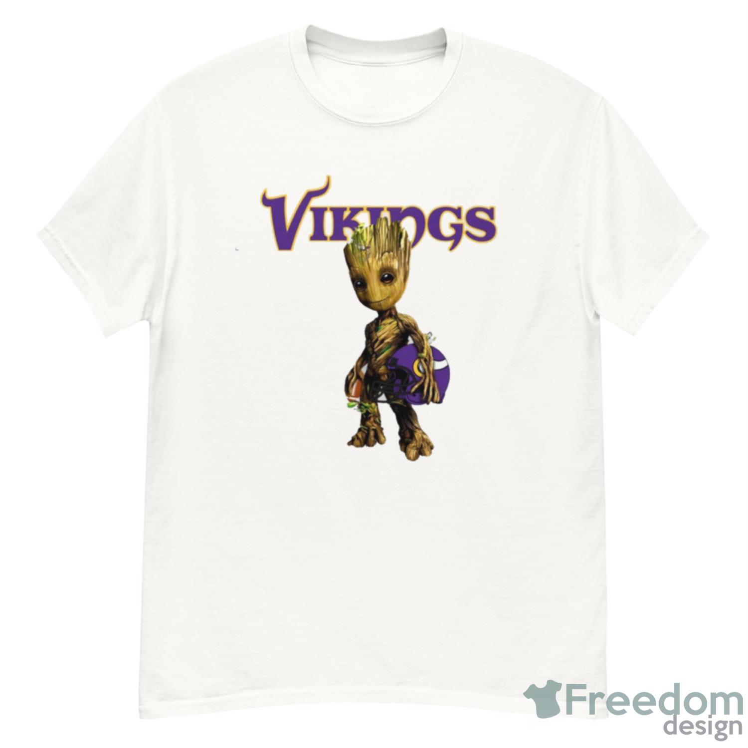 Minnesota Vikings NFL Football Groot Marvel Guardians Of The Galaxy T Shirt image Minnesota Vikings NFL Football Groot Marvel Guardians Of The Galaxy T Shirt - G500 Men’s Classic T-Shirt