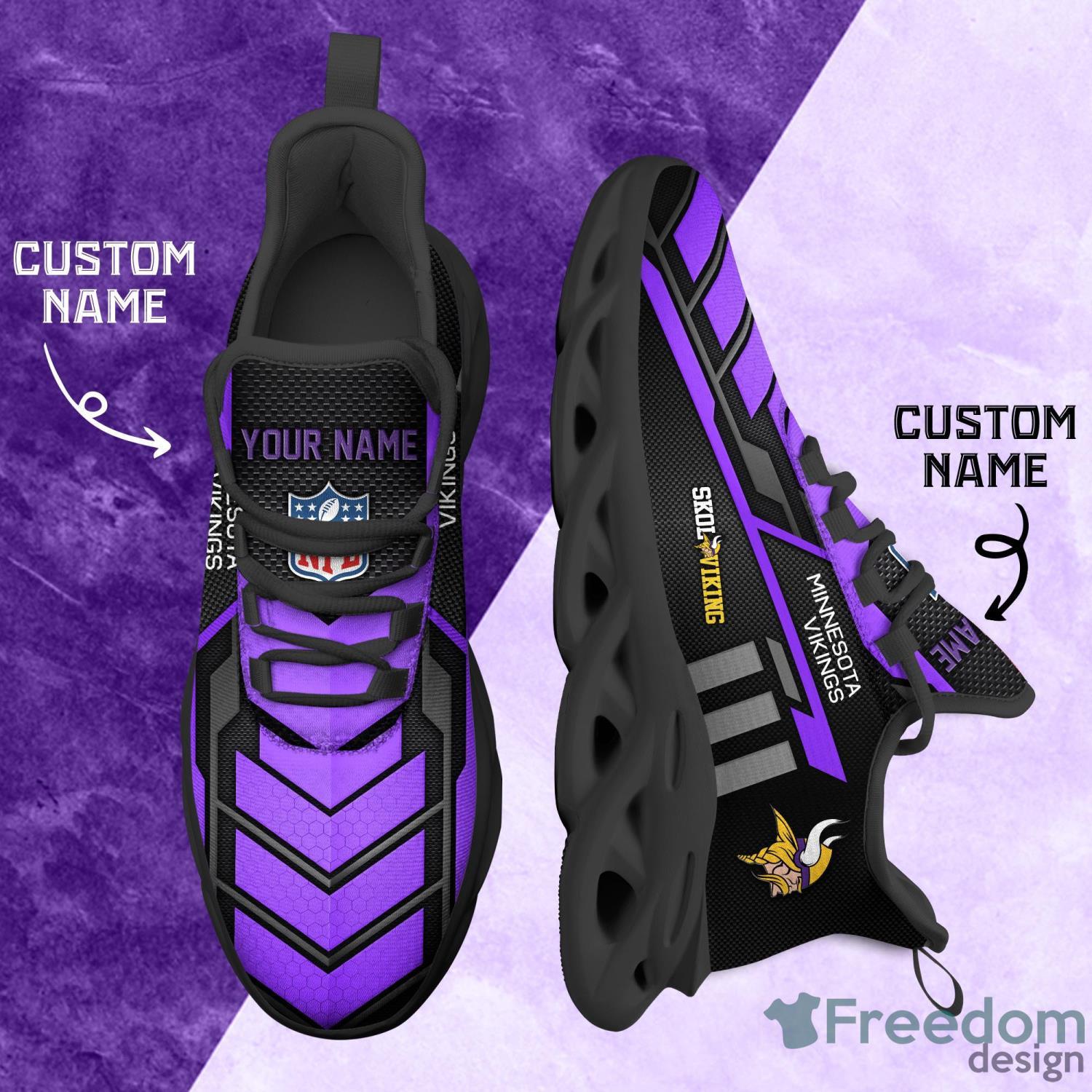 Minnesota Vikings NFL Ultra Custom Name Max Soul Shoes New Trend Running Sport Sneakers Product Photo 2