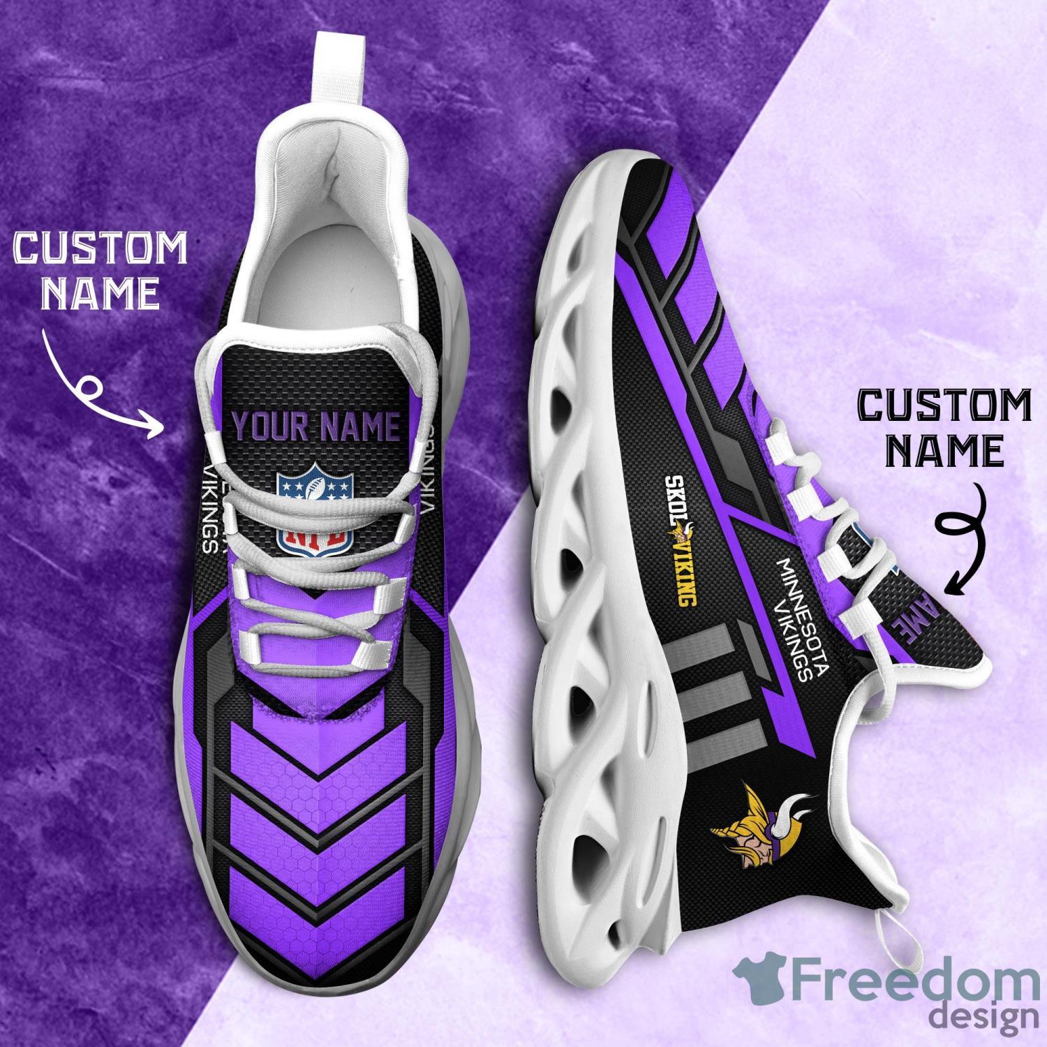 Minnesota Vikings Personalized Name NFL Ultra Sneakers Max Soul