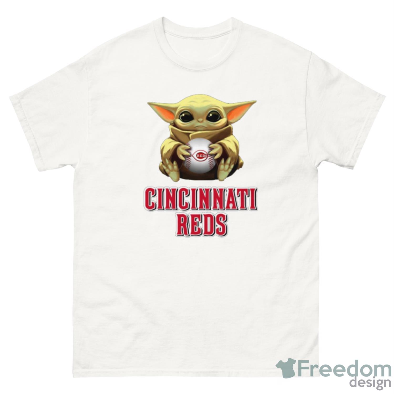 MLB Baseball Cincinnati Reds Star Wars Baby Yoda Shirt T Shirt image MLB Baseball Cincinnati Reds Star Wars Baby Yoda Shirt T Shirt - G500 Men’s Classic T-Shirt
