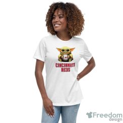 MLB Baseball Cincinnati Reds Star Wars Baby Yoda Shirt T Shirt image MLB Baseball Cincinnati Reds Star Wars Baby Yoda Shirt T Shirt - Women's Relaxed Short Sleeve Jersey Tee