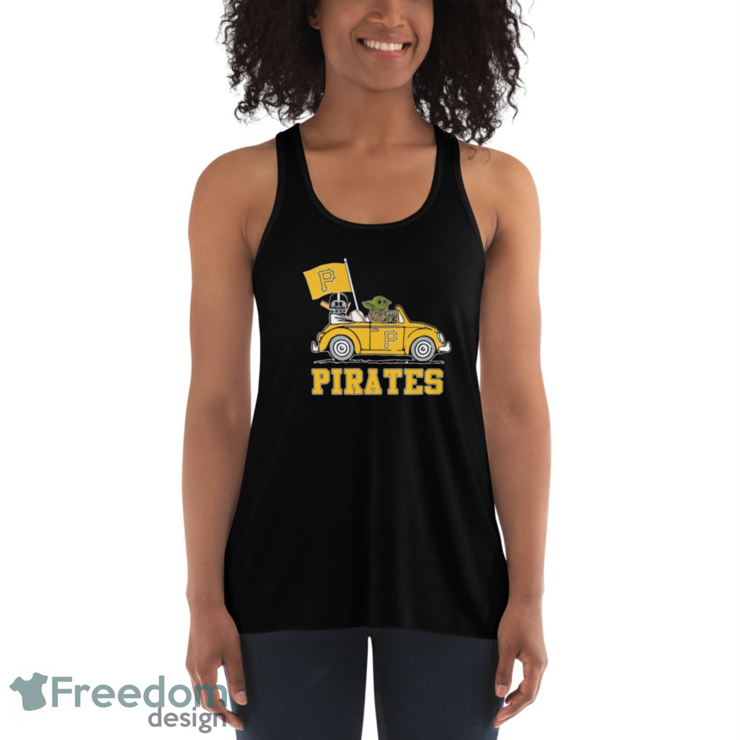 MLB Baseball Pittsburgh Pirates Darth Vader Baby Yoda Driving Star Wars Shirt T Shirt - Womens Flowy Racerback Tank MLB Baseball Pittsburgh Pirates Darth Vader Baby Yoda Driving Star Wars Shirt T Shirt - Womens Flowy Racerback Tank
