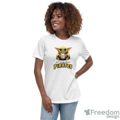 MLB Baseball Pittsburgh Pirates Star Wars Baby Yoda Shirt T Shirt - Women's Relaxed Short Sleeve Jersey Tee