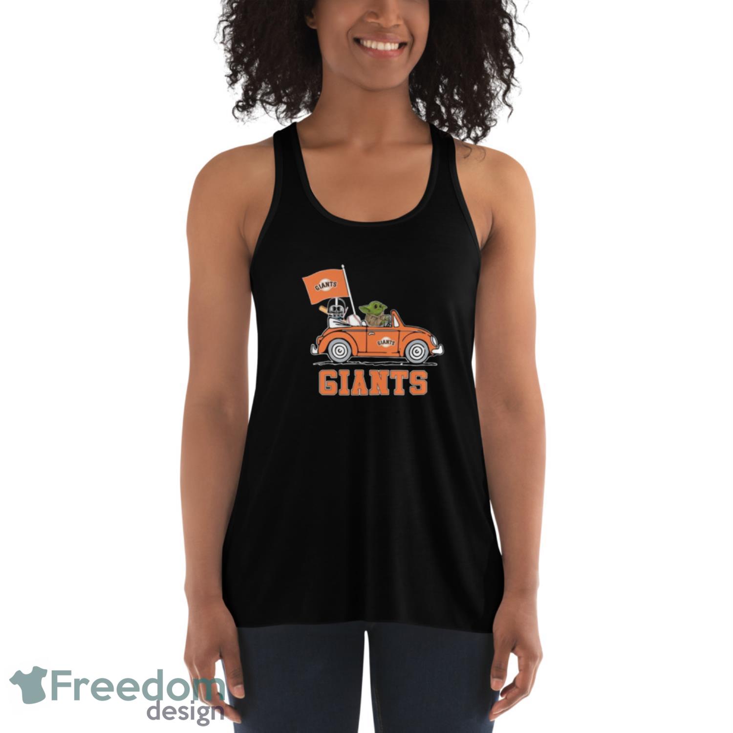 MLB Baseball San Francisco Giants Darth Vader Baby Yoda Driving Star Wars Shirt T Shirt - Womens Flowy Racerback Tank MLB Baseball San Francisco Giants Darth Vader Baby Yoda Driving Star Wars Shirt T Shirt - Womens Flowy Racerback Tank