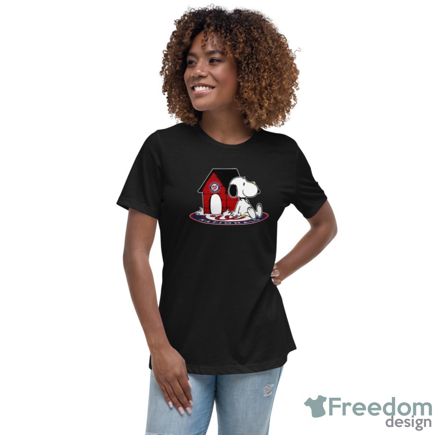 MLB Baseball Washington Nationals Snoopy The Peanuts Movie Shirt T Shirt - Womens Relaxed Short Sleeve Jersey Tee MLB Baseball Washington Nationals Snoopy The Peanuts Movie Shirt T Shirt - Womens Relaxed Short Sleeve Jersey Tee