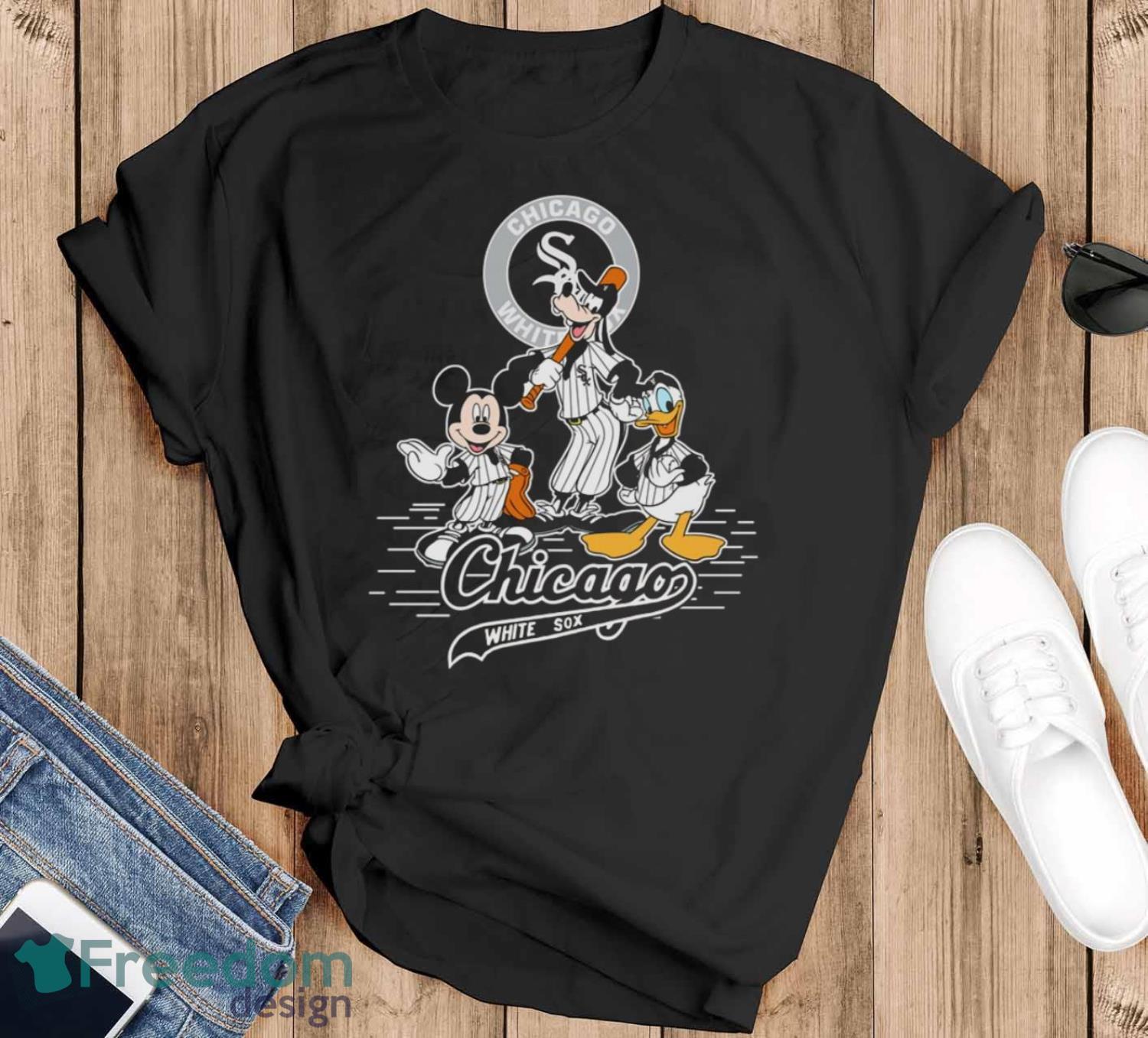 MLB Sport Fans Chicago White Sox Mickey Mouse Donald Duck Goofy Baseball T  Shirt - Freedomdesign