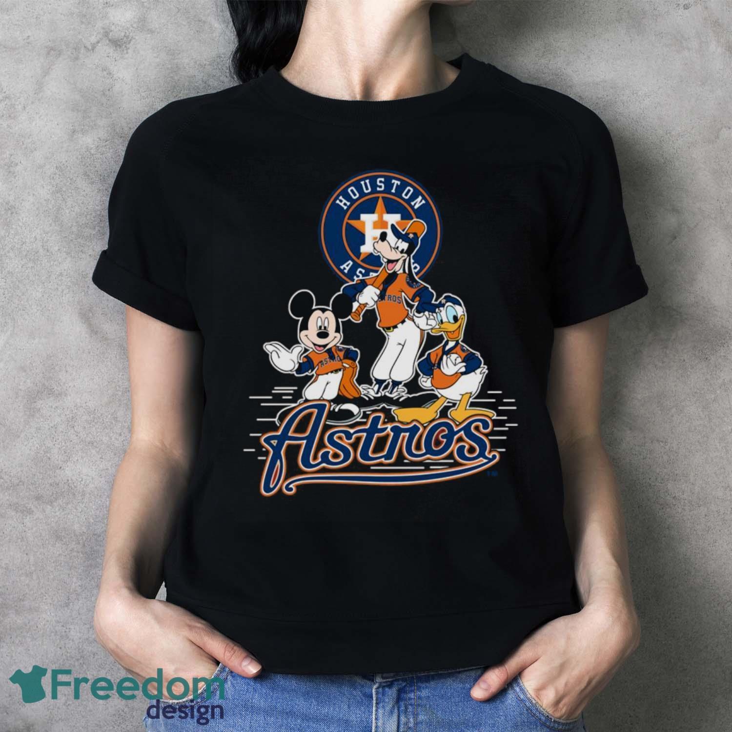 MLB Sport Fans Houston Astros Mickey Mouse Donald Duck Goofy Baseball T Shirt Product Photo 3 MLB Sport Fans Houston Astros Mickey Mouse Donald Duck Goofy Baseball T Shirt Product Photo 3