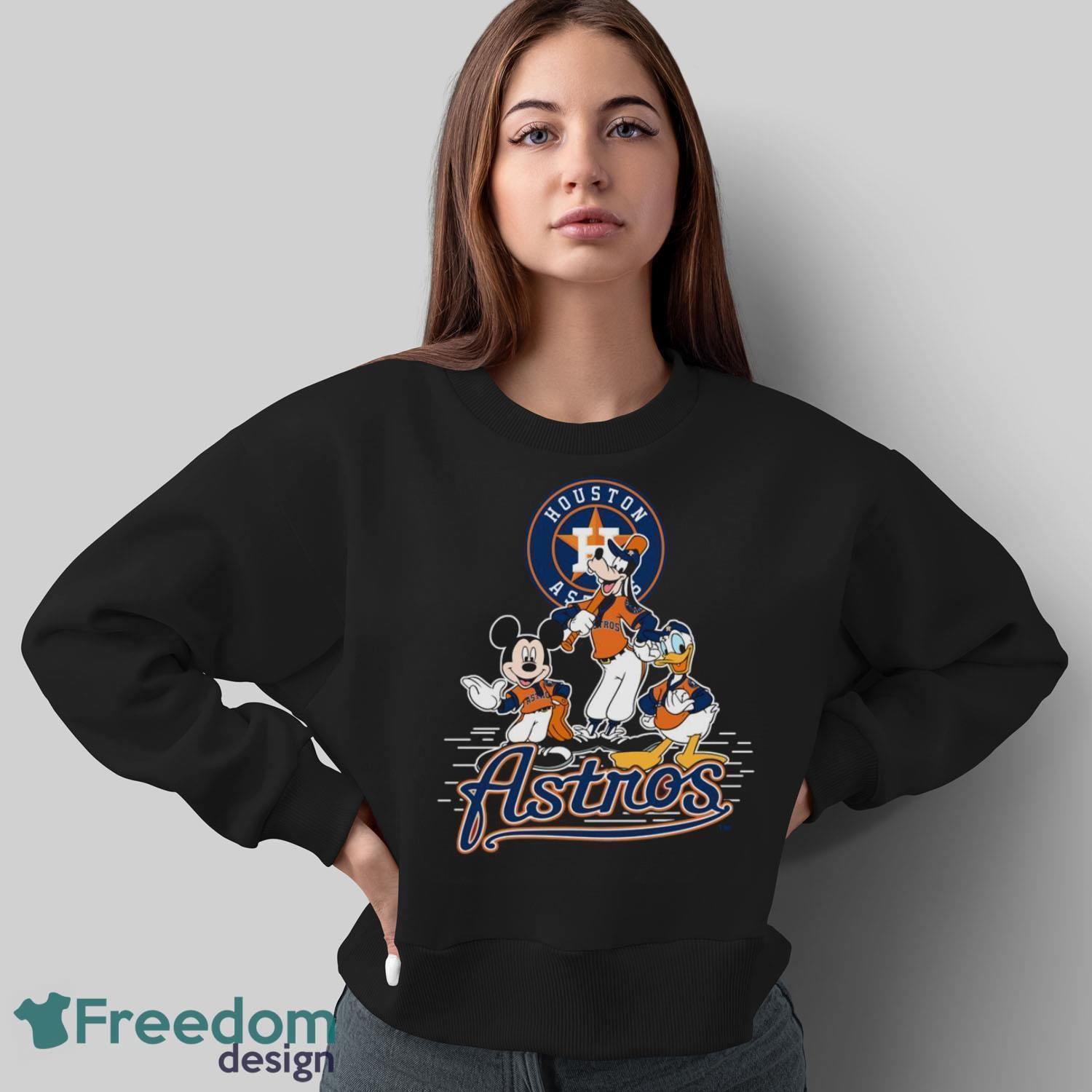 MLB Sport Fans Houston Astros Mickey Mouse Donald Duck Goofy Baseball T Shirt Product Photo 4 MLB Sport Fans Houston Astros Mickey Mouse Donald Duck Goofy Baseball T Shirt Product Photo 4