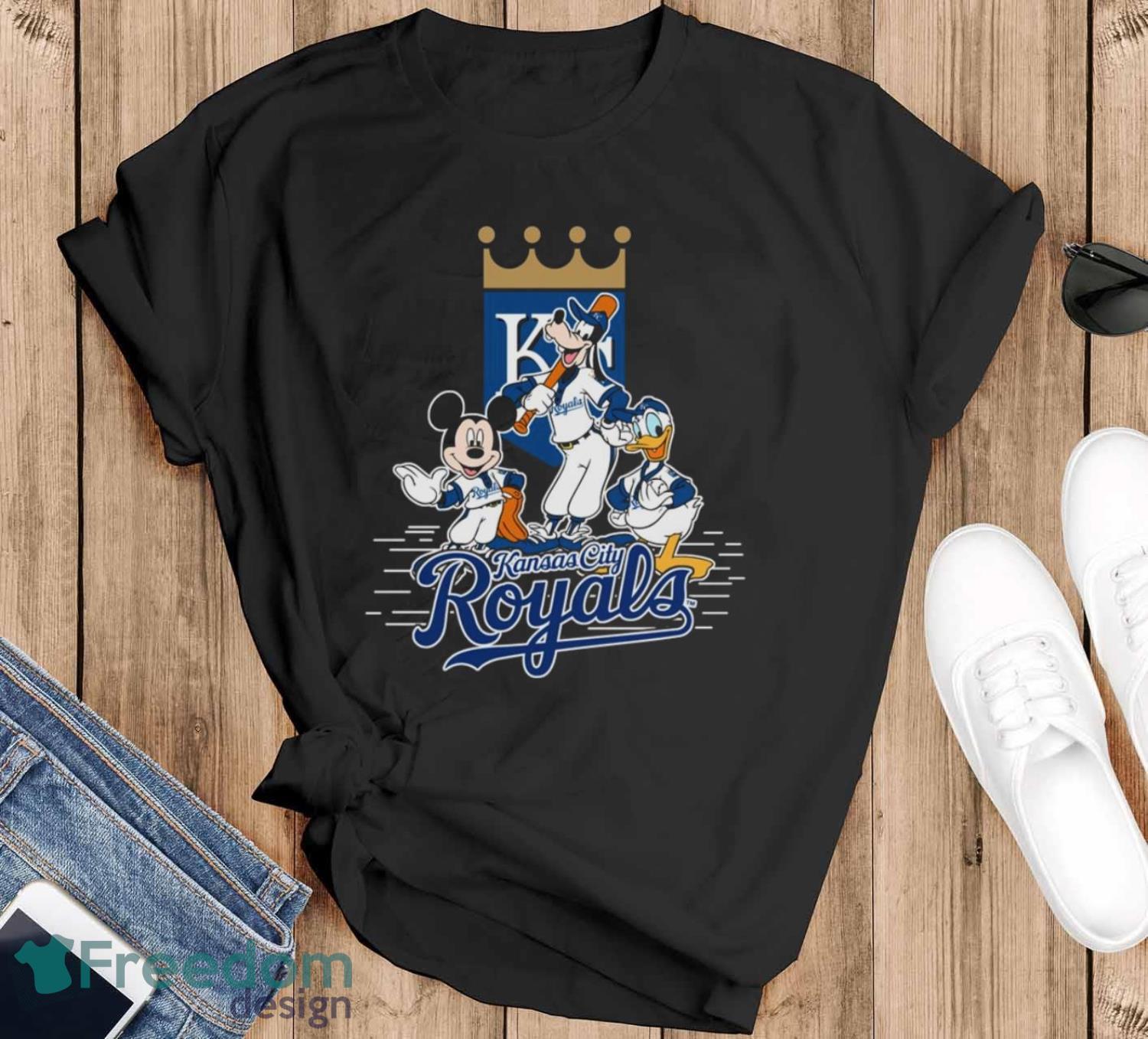 MLB Kansas City Royals Mickey Mouse Donald Duck Goofy Baseball T