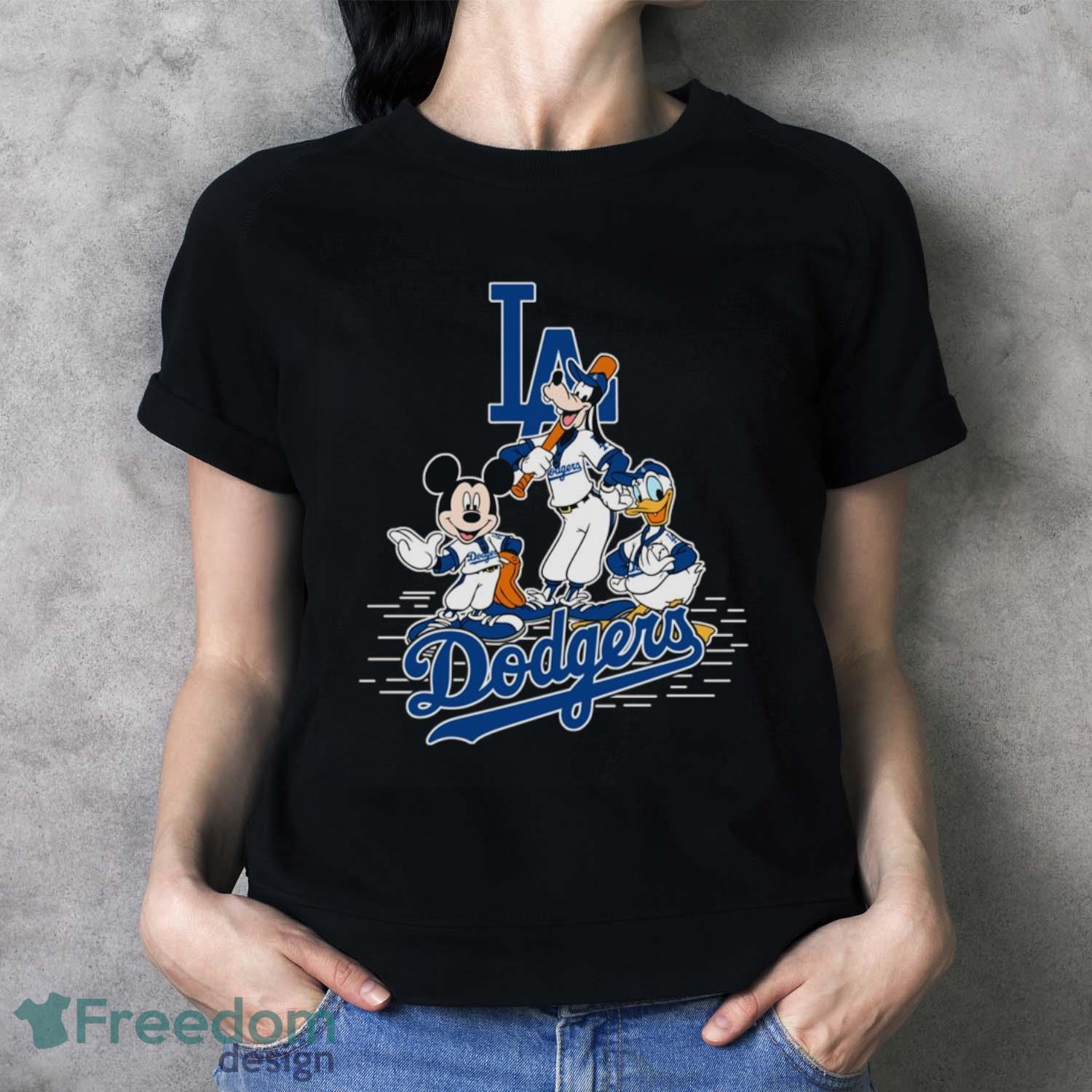 MLB Sport Fans Los Angeles Dodgers Mickey Mouse Donald Duck Goofy Baseball T Shirt image MLB Sport Fans Los Angeles Dodgers Mickey Mouse Donald Duck Goofy Baseball T Shirt Product Photo 3