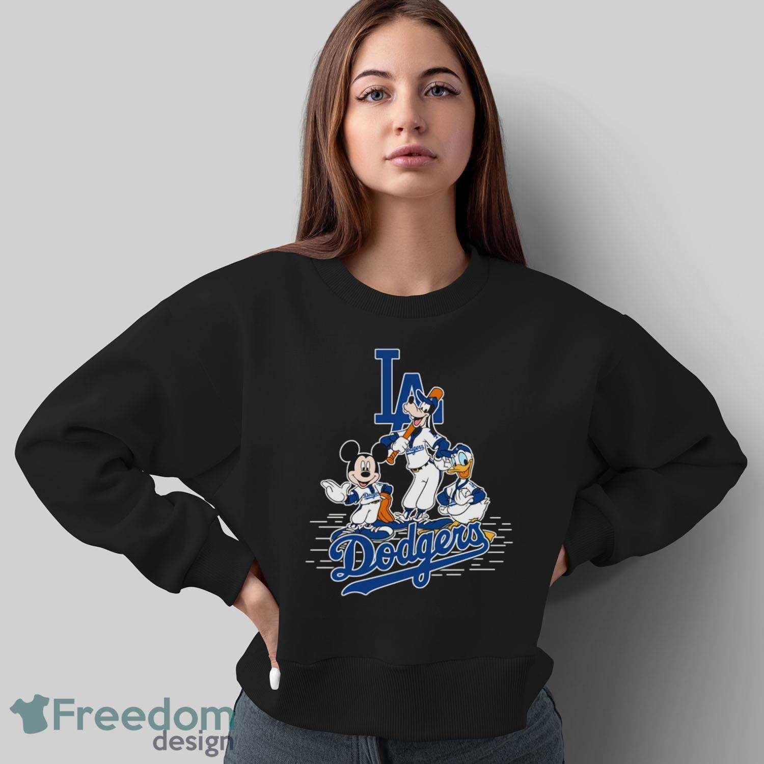 MLB Sport Fans Los Angeles Dodgers Mickey Mouse Donald Duck Goofy Baseball T Shirt Product Photo 4 MLB Sport Fans Los Angeles Dodgers Mickey Mouse Donald Duck Goofy Baseball T Shirt Product Photo 4
