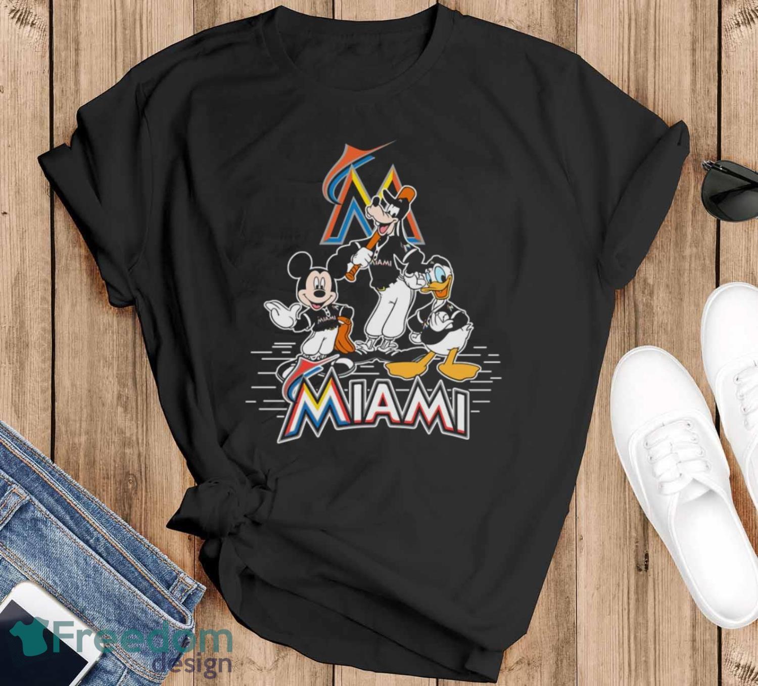 MLB Los Angeles Dodgers Mickey Mouse Donald Duck Goofy Baseball T