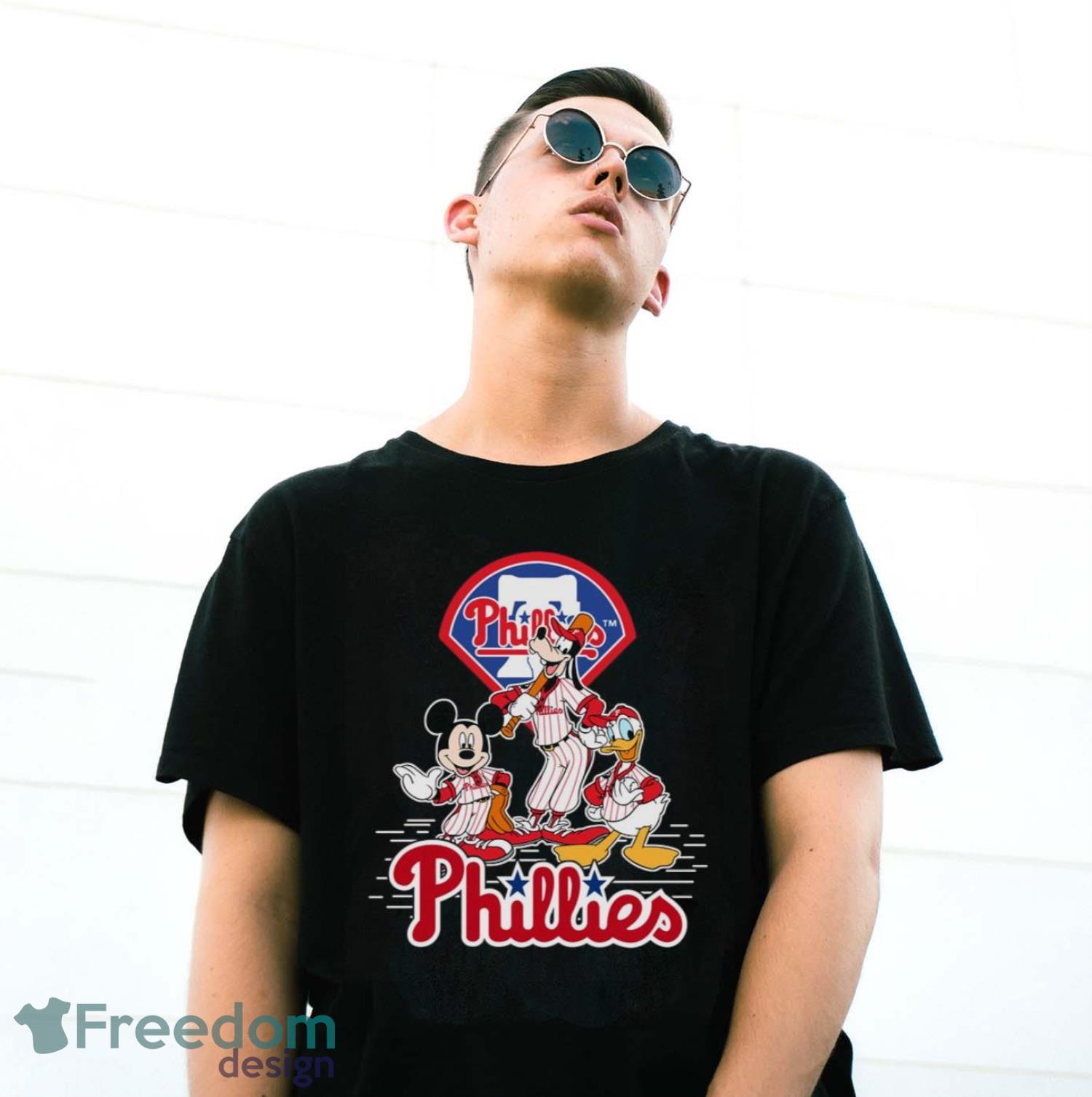 MLB Sport Fans Philadelphia Phillies Mickey Mouse Donald Duck Goofy Baseball T Shirt Product Photo 2