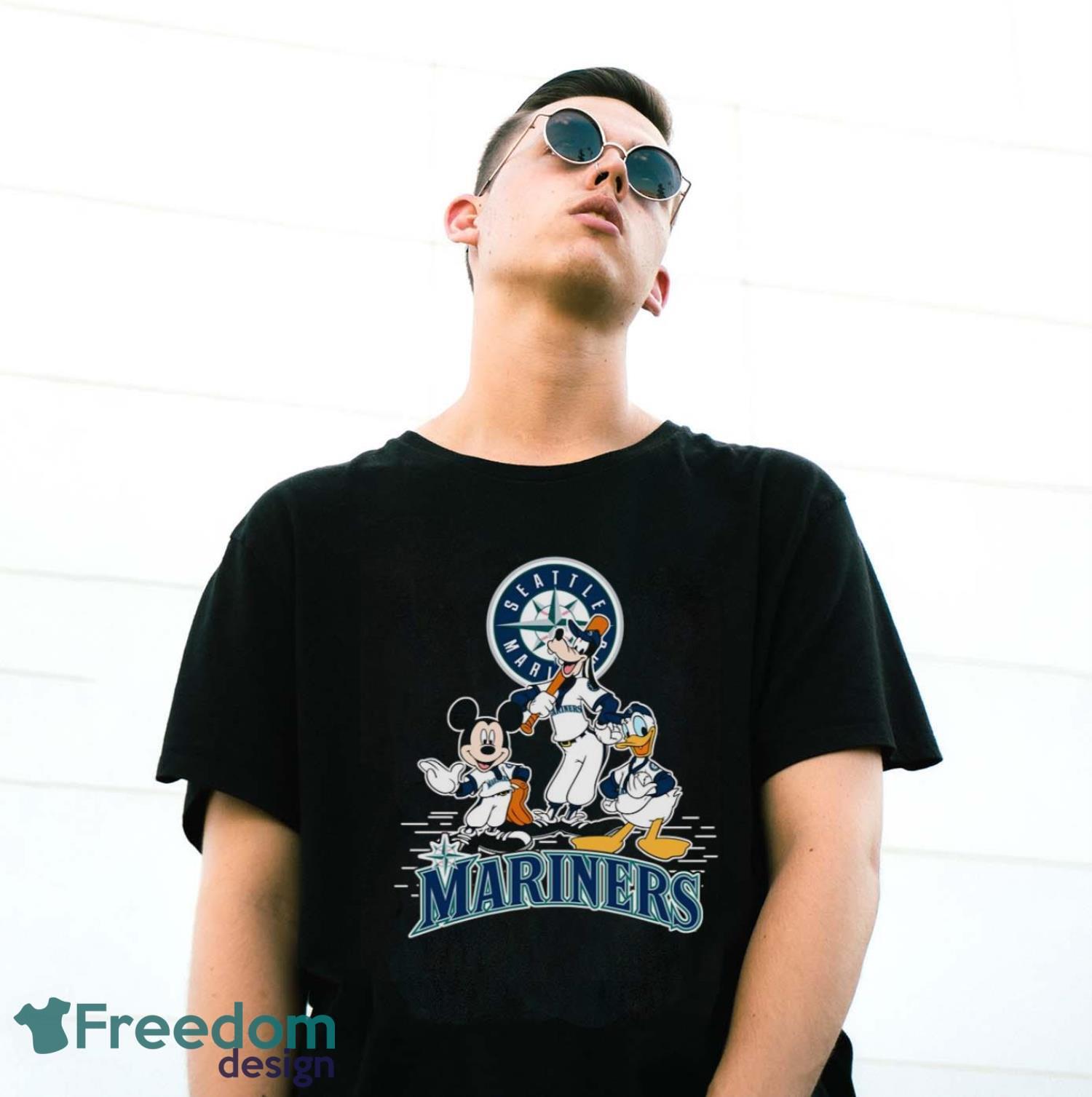 MLB Sport Fans Seattle Mariners Mickey Mouse Donald Duck Goofy Baseball T Shirt Product Photo 2