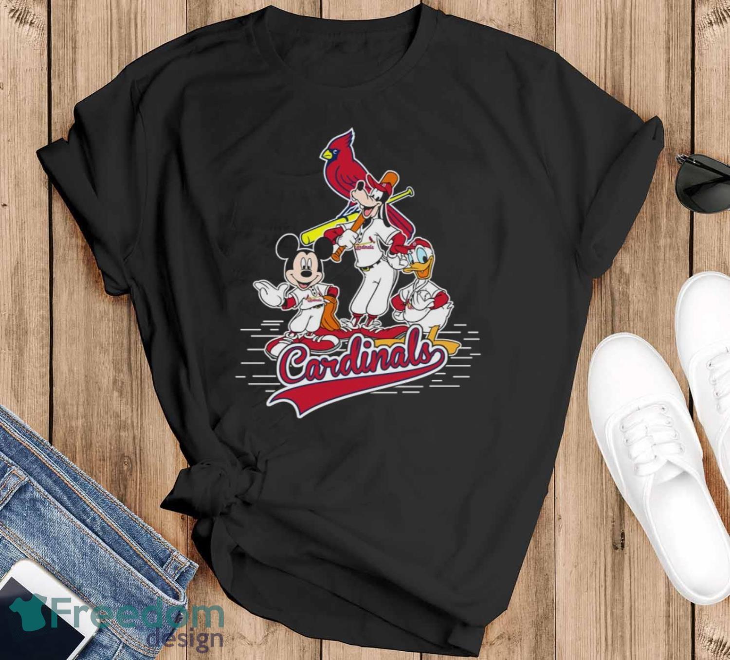 MLB Sport Fans St.Louis Cardinals Mickey Mouse Donald Duck Goofy Baseball T  Shirt - Freedomdesign