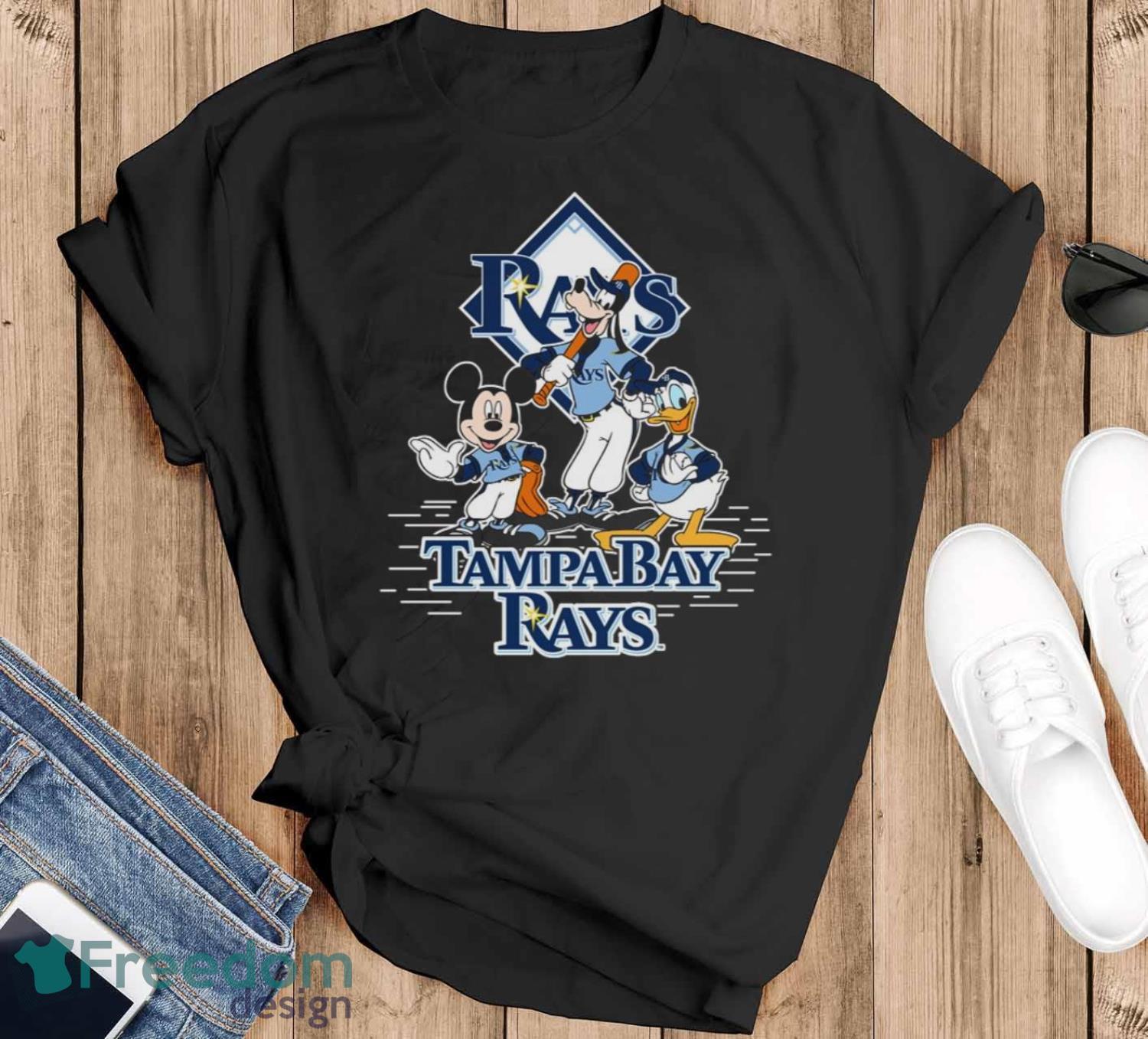 MLB Sport Fans Tampa Bay Rays Mickey Mouse Donald Duck Goofy Baseball T Shirt Product Photo 1