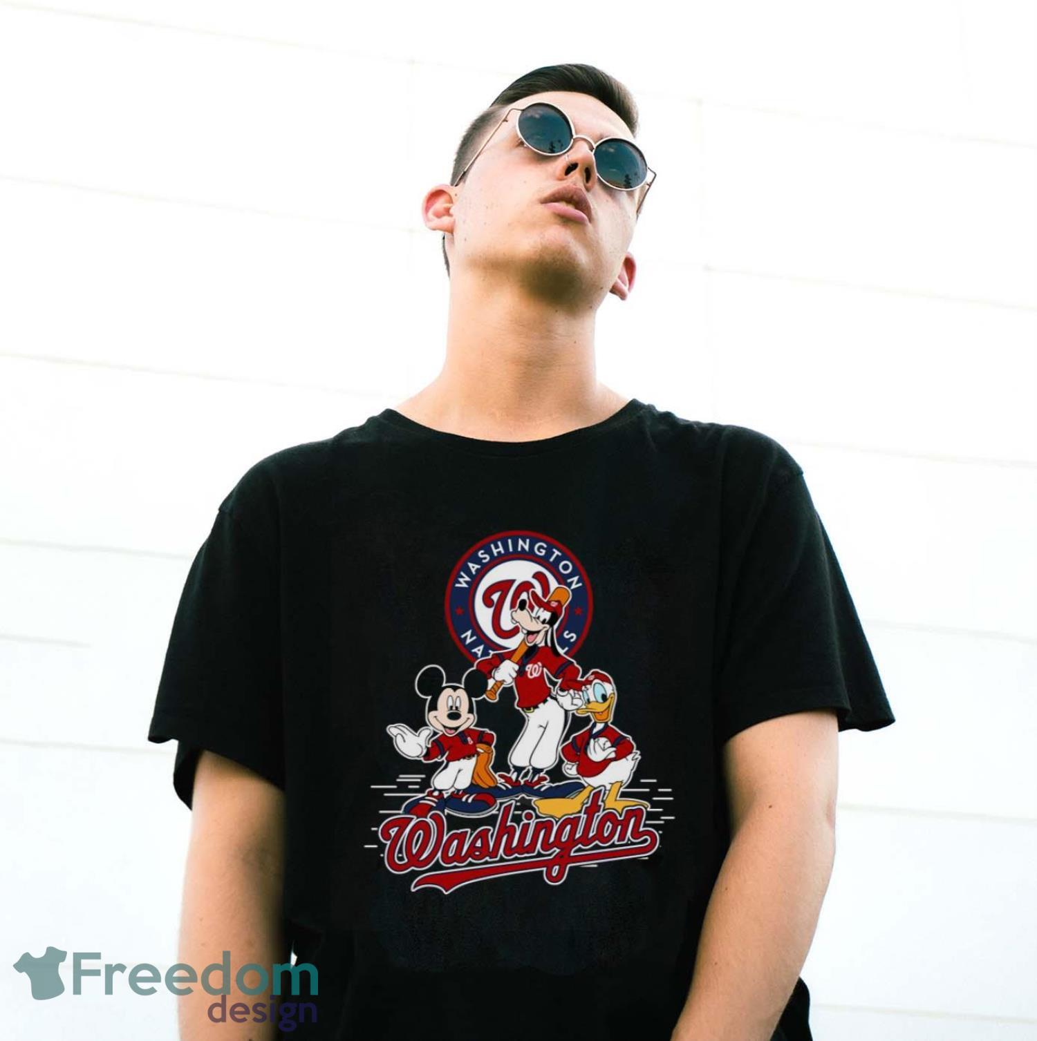 MLB Sport Fans Washington Nationals Mickey Mouse Donald Duck Goofy Baseball T Shirt Product Photo 2