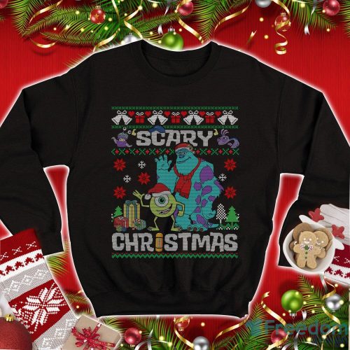 Monsters Inc Ugly Christmas Sweatshirt James Sullivan Mike Wazowski Christmas Sweatshirt Christmas Scary T-Shirt Product Photo 1