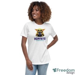 NBA Basketball Charlotte Hornets Star Wars Baby Yoda Sport Gift T- Shirt - Women's Relaxed Short Sleeve Jersey Tee