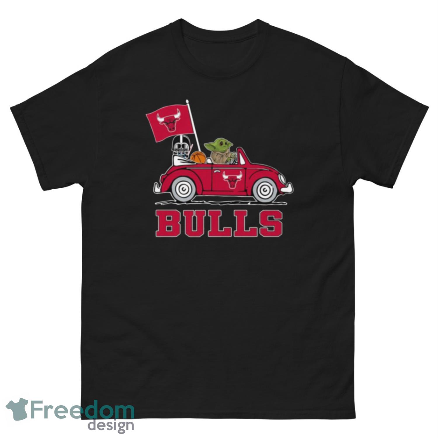 NBA Basketball Chicago Bulls Darth Vader Baby Yoda Driving Star Wars Shirt T Shirt - G500 Men’s Classic Tee