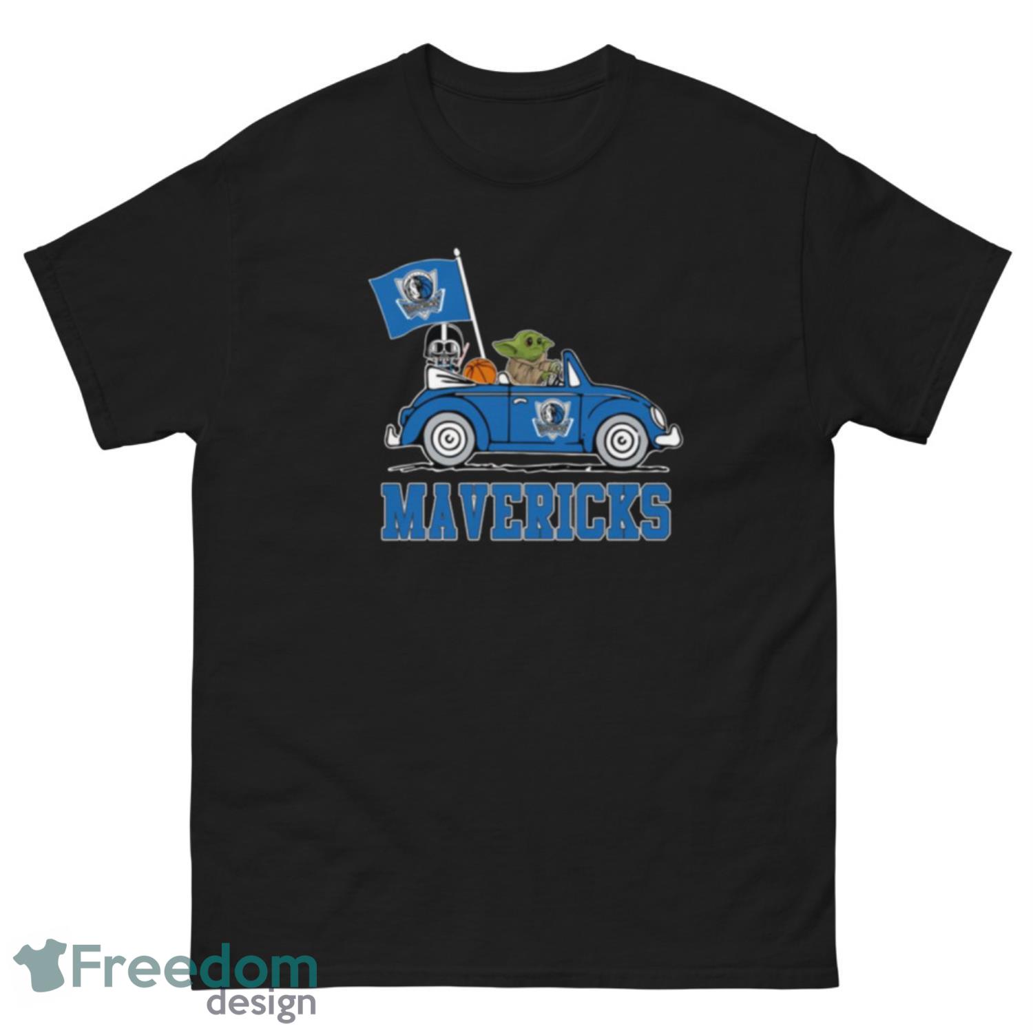 NBA Basketball Dallas Mavericks Darth Vader Baby Yoda Driving Star Wars Shirt T Shirt - G500 Men’s Classic Tee