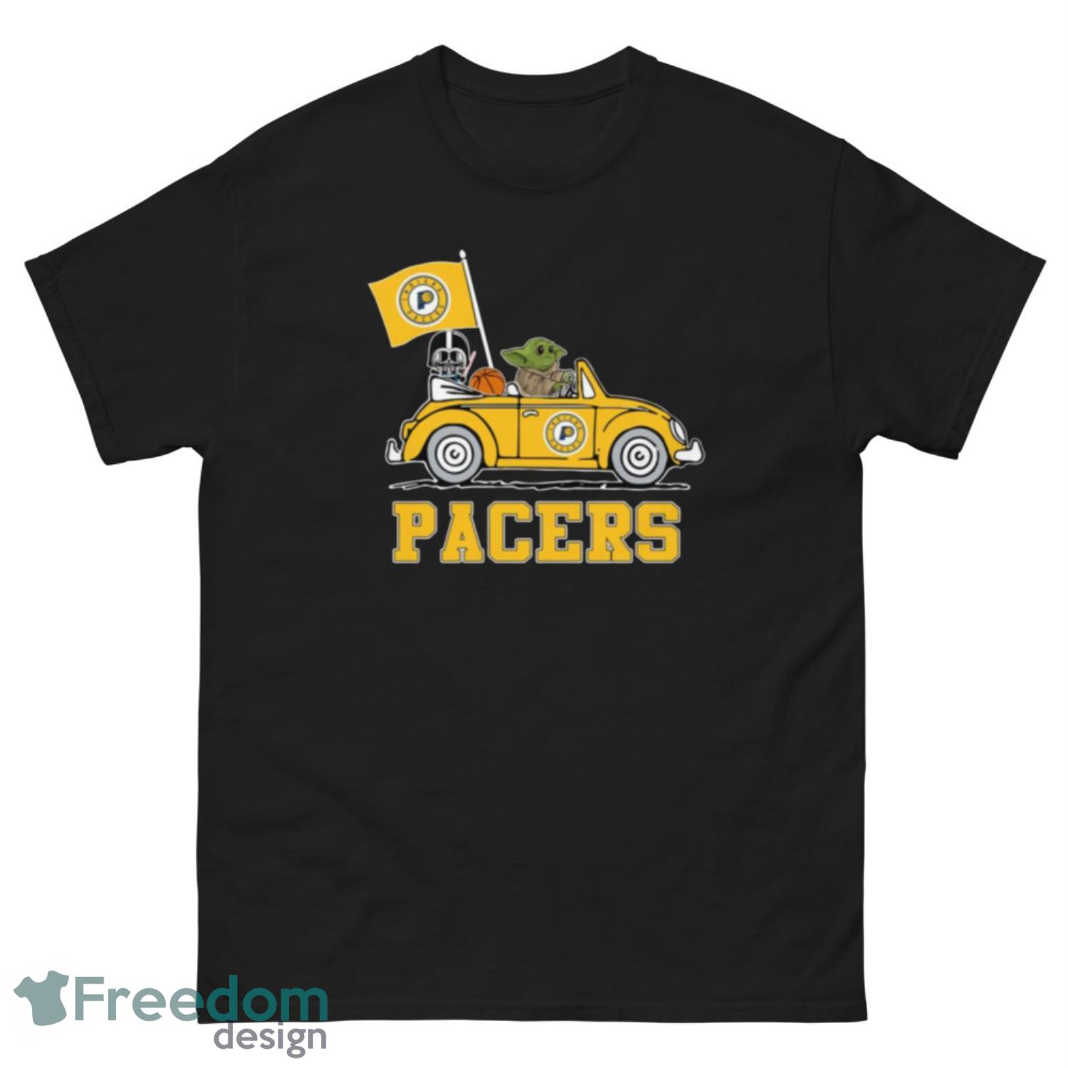 NBA Basketball Indiana Pacers Darth Vader Baby Yoda Driving Star Wars Shirt T Shirt - G500 Men’s Classic Tee