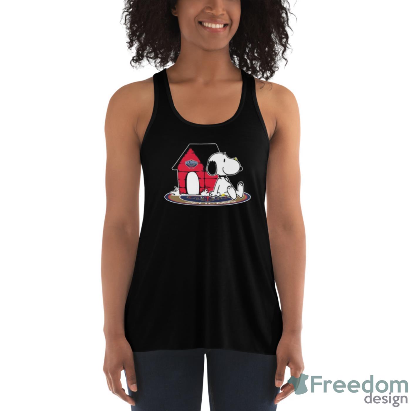 NBA Basketball New Orleans Pelicans Snoopy The Peanuts Movie Shirt T Shirt - Womens Flowy Racerback Tank NBA Basketball New Orleans Pelicans Snoopy The Peanuts Movie Shirt T Shirt - Womens Flowy Racerback Tank