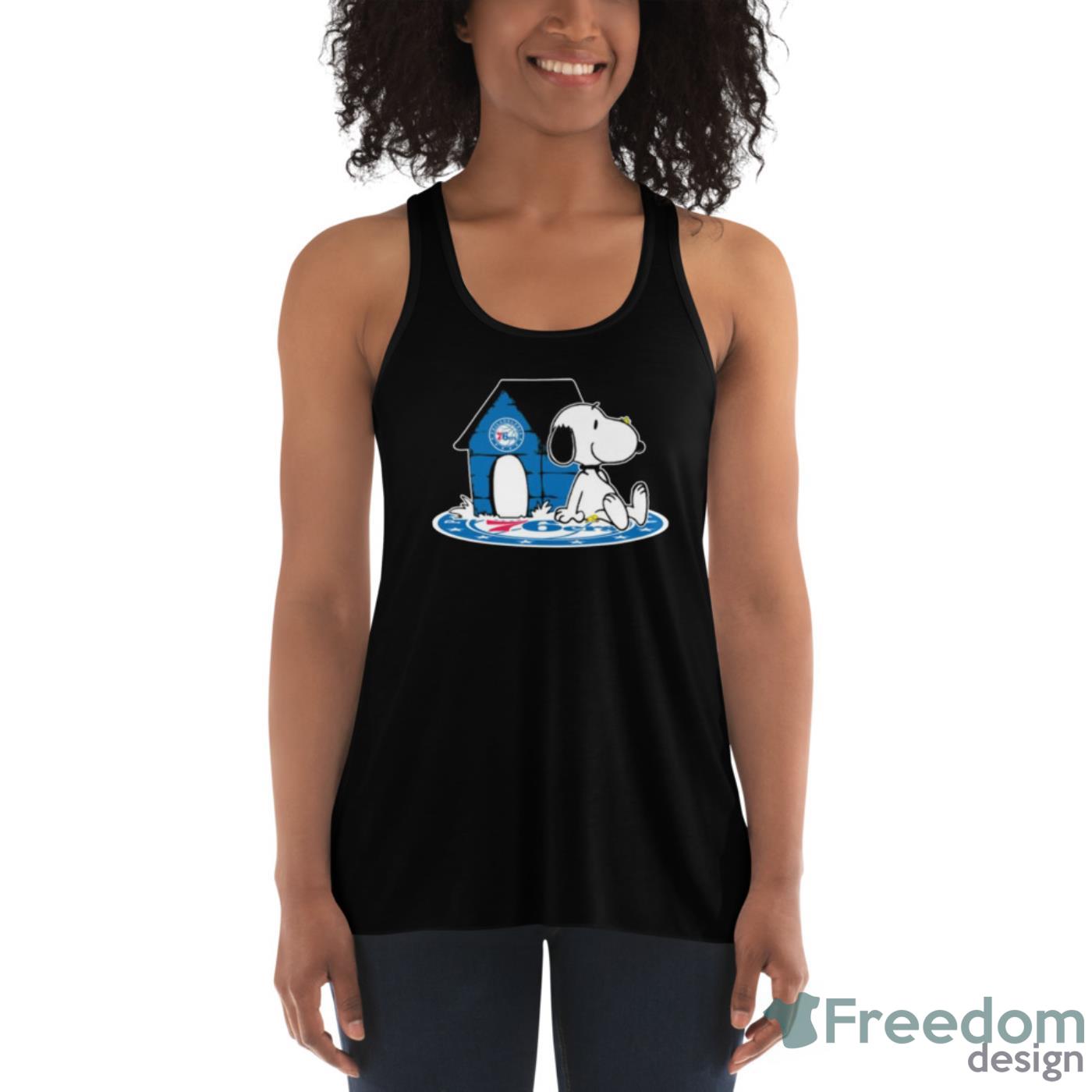 NBA Basketball Philadelphia 76ers Snoopy The Peanuts Movie Shirt T Shirt - Womens Flowy Racerback Tank NBA Basketball Philadelphia 76ers Snoopy The Peanuts Movie Shirt T Shirt - Womens Flowy Racerback Tank