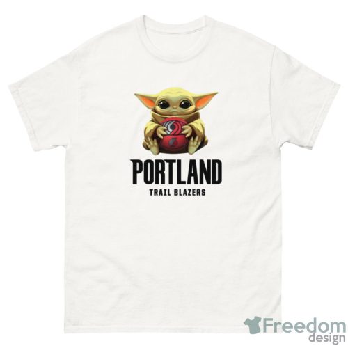 NBA Basketball Portland Trail Blazers Star Wars Baby Yoda Shirt Product Photo 2