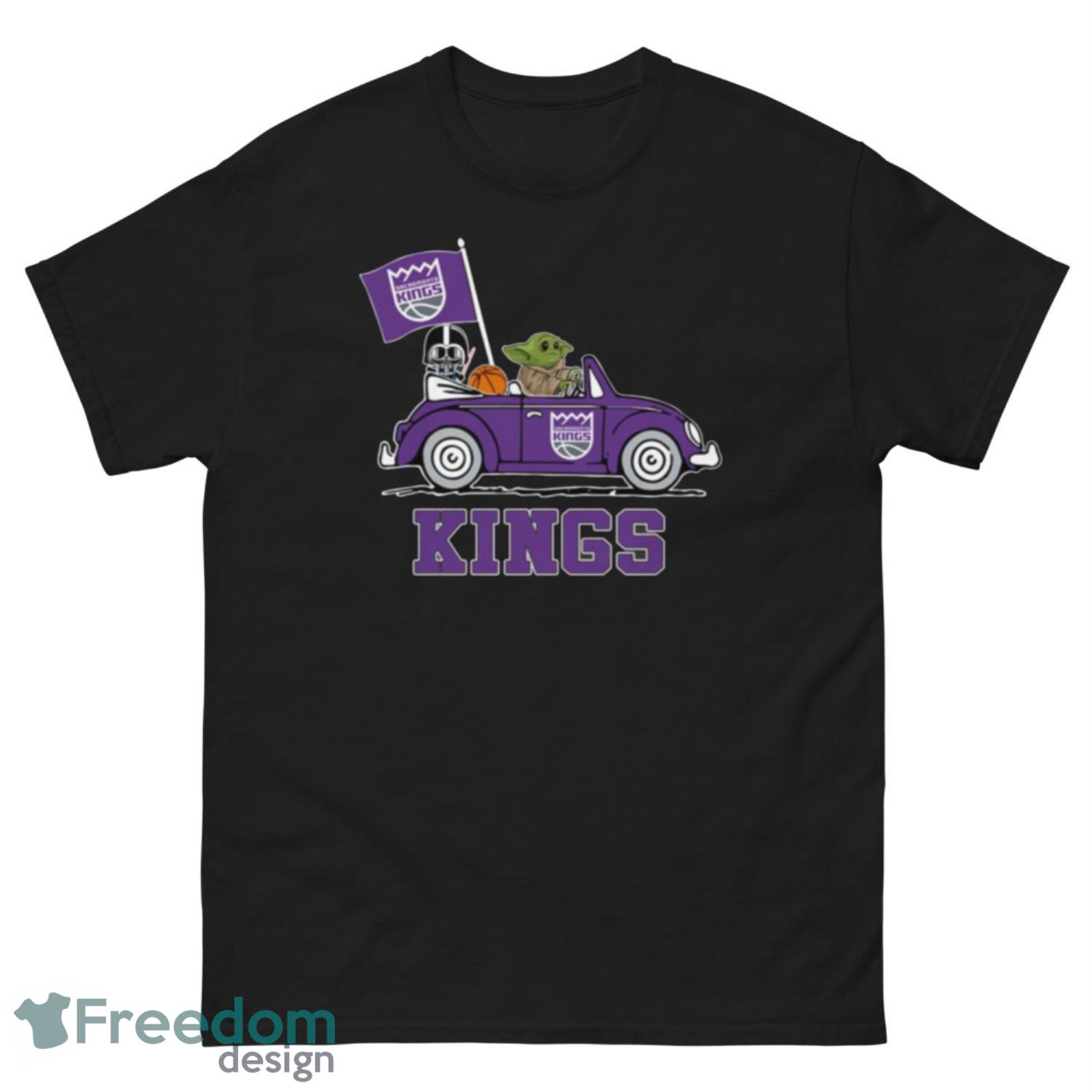 NBA Basketball Sacramento Kings Darth Vader Baby Yoda Driving Star Wars Shirt T Shirt - G500 Men’s Classic Tee