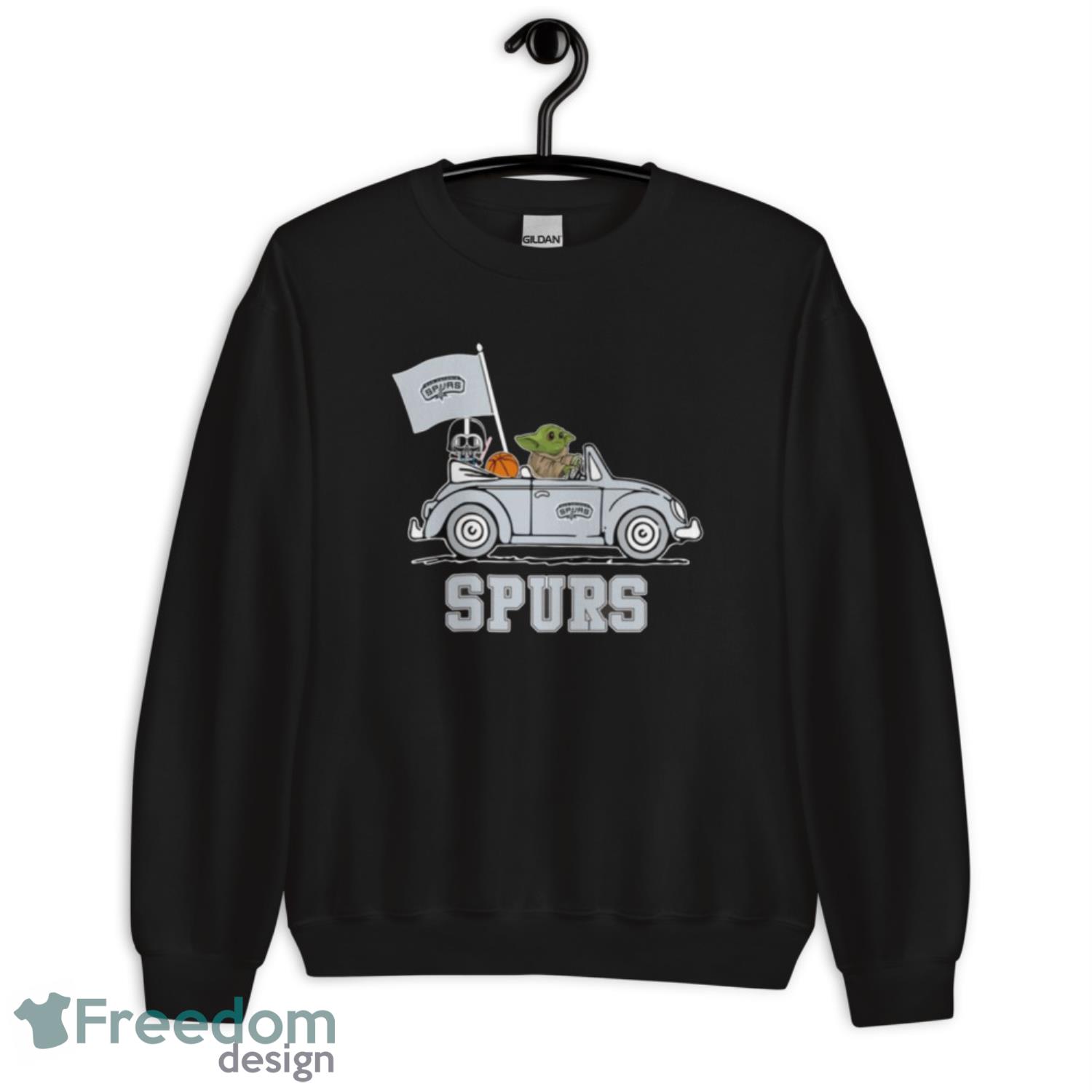 NBA Basketball San Antonio Spurs Darth Vader Baby Yoda Driving Star Wars Shirt T Shirt - Unisex Heavy Blend Crewneck Sweatshirt NBA Basketball San Antonio Spurs Darth Vader Baby Yoda Driving Star Wars Shirt T Shirt - Unisex Heavy Blend Crewneck Sweatshirt